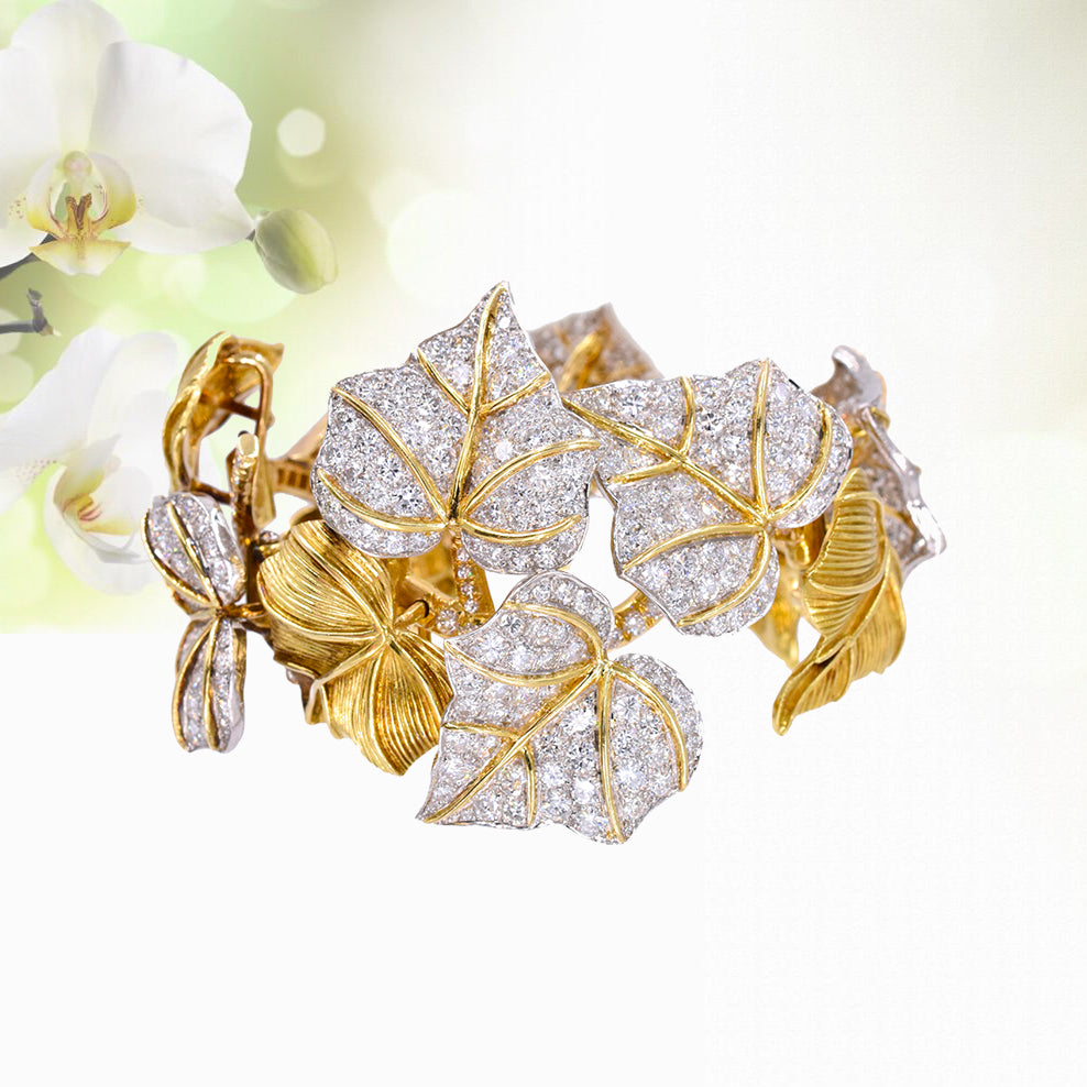 Diamond bracelet in yellow gold