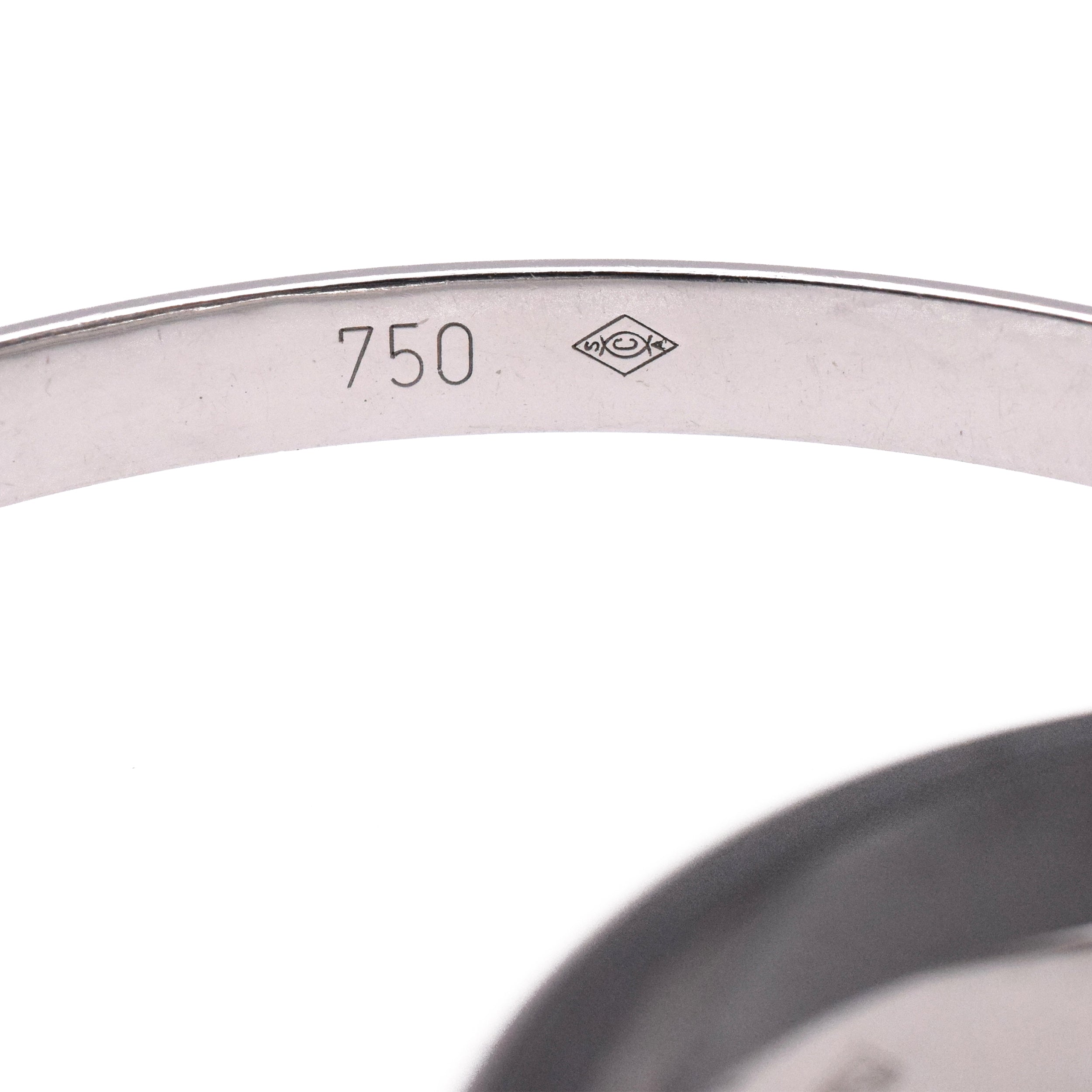 Cartier 18k White Gold, Platinum, Diamond And Ceramic ' Trinity ' Bracelet