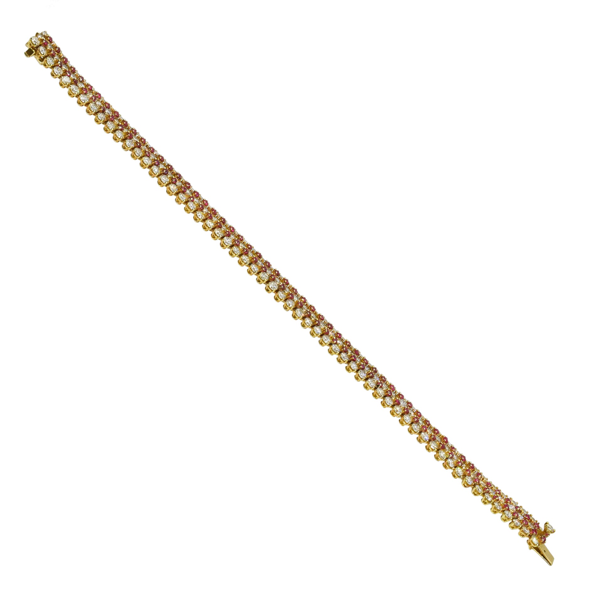 Harry Winston Diamond And Ruby Bracelet In 18k Yellow Gold