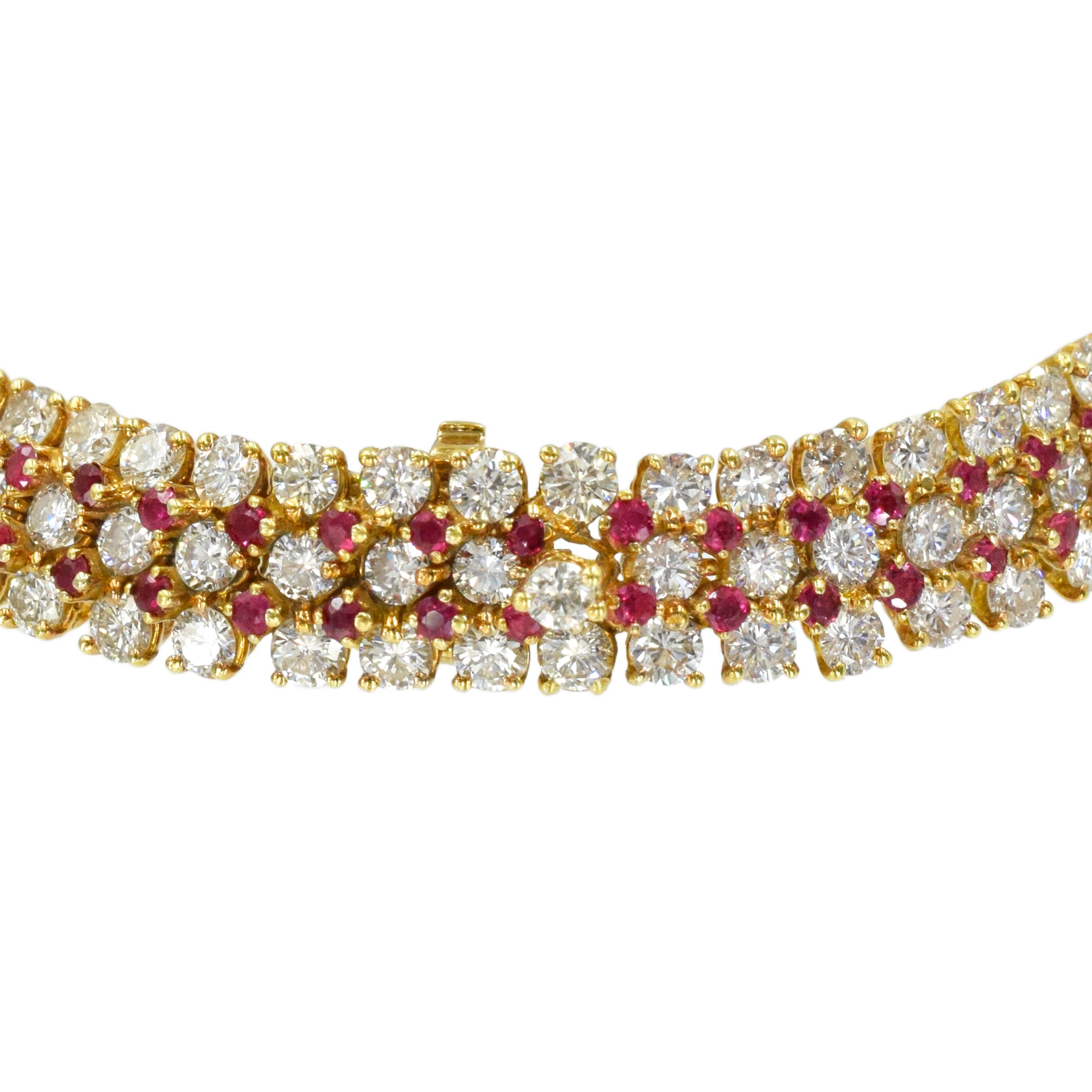 Harry Winston Diamond And Ruby Bracelet In 18k Yellow Gold