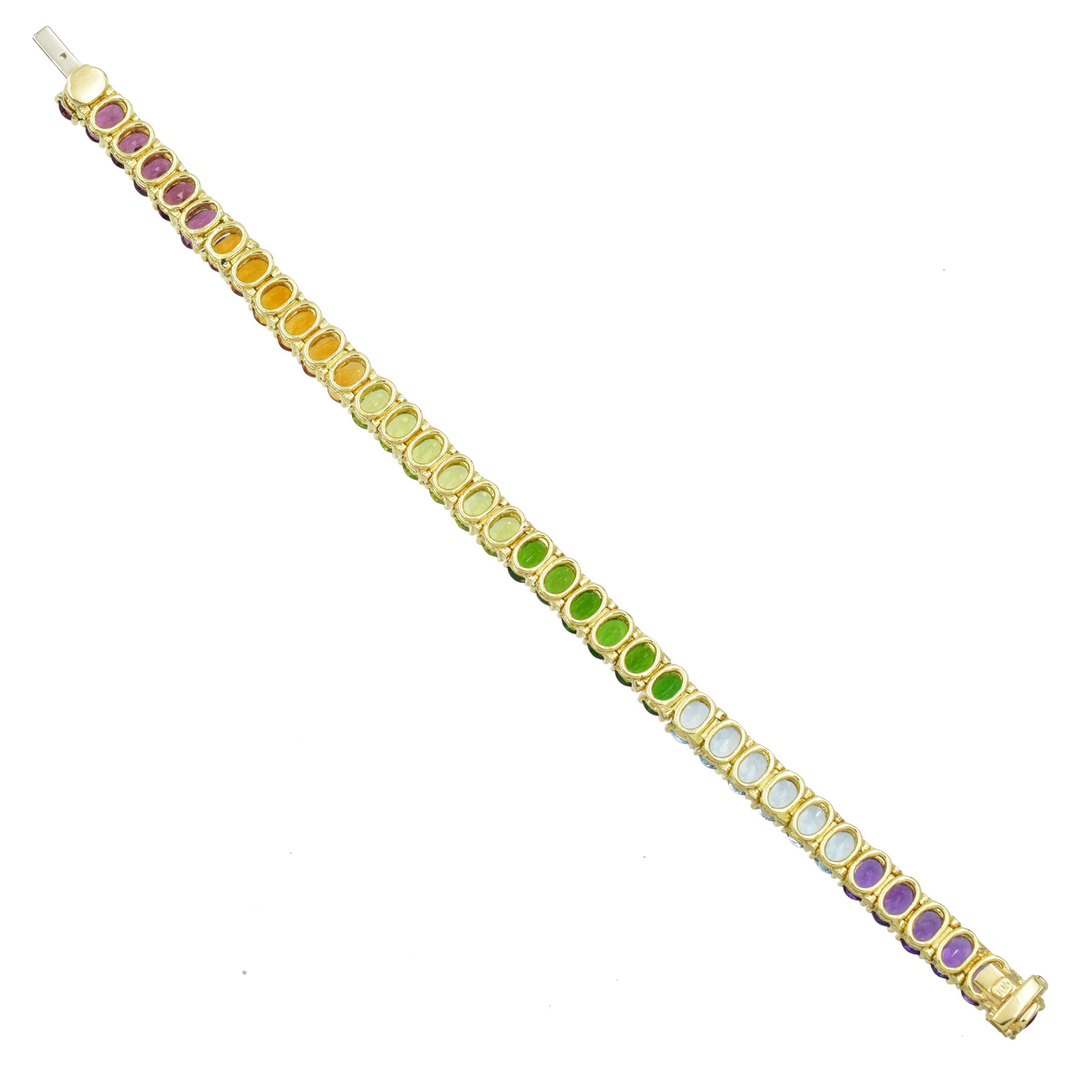 Multicolor gem tennis bracelet In 18k Yellow Gold