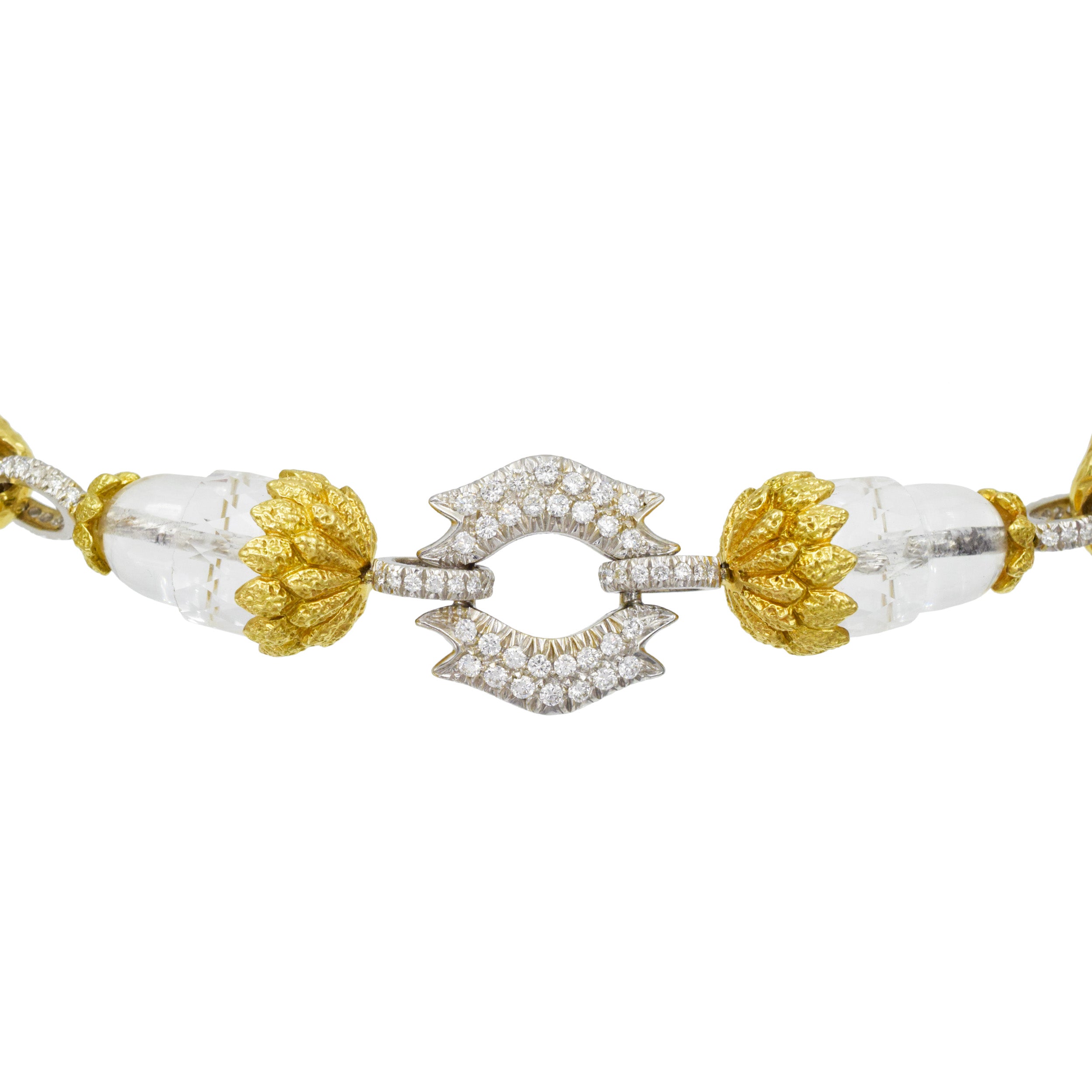 David Webb Diamond And Rock Crystal Bracelet In 18k Gold