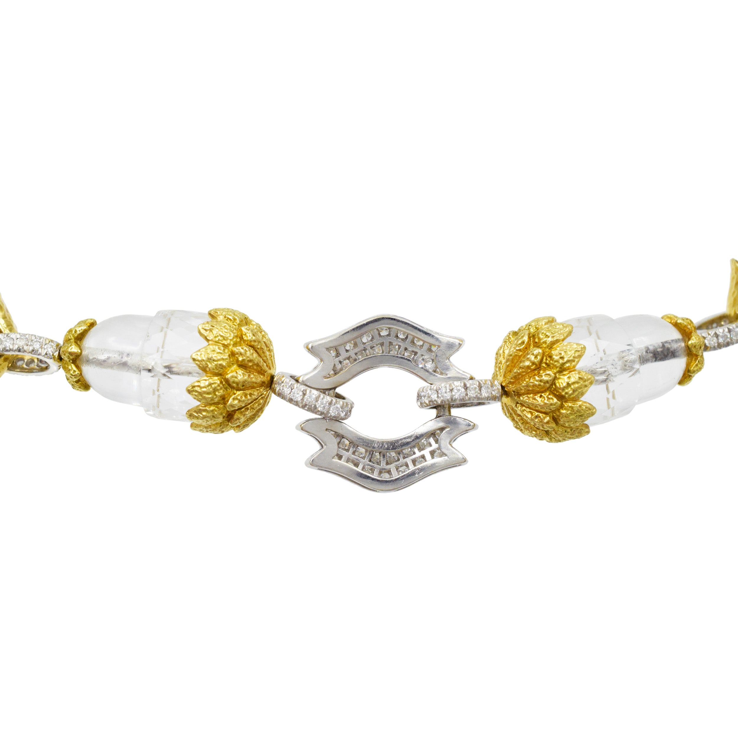 David Webb Diamond And Rock Crystal Bracelet In 18k Gold