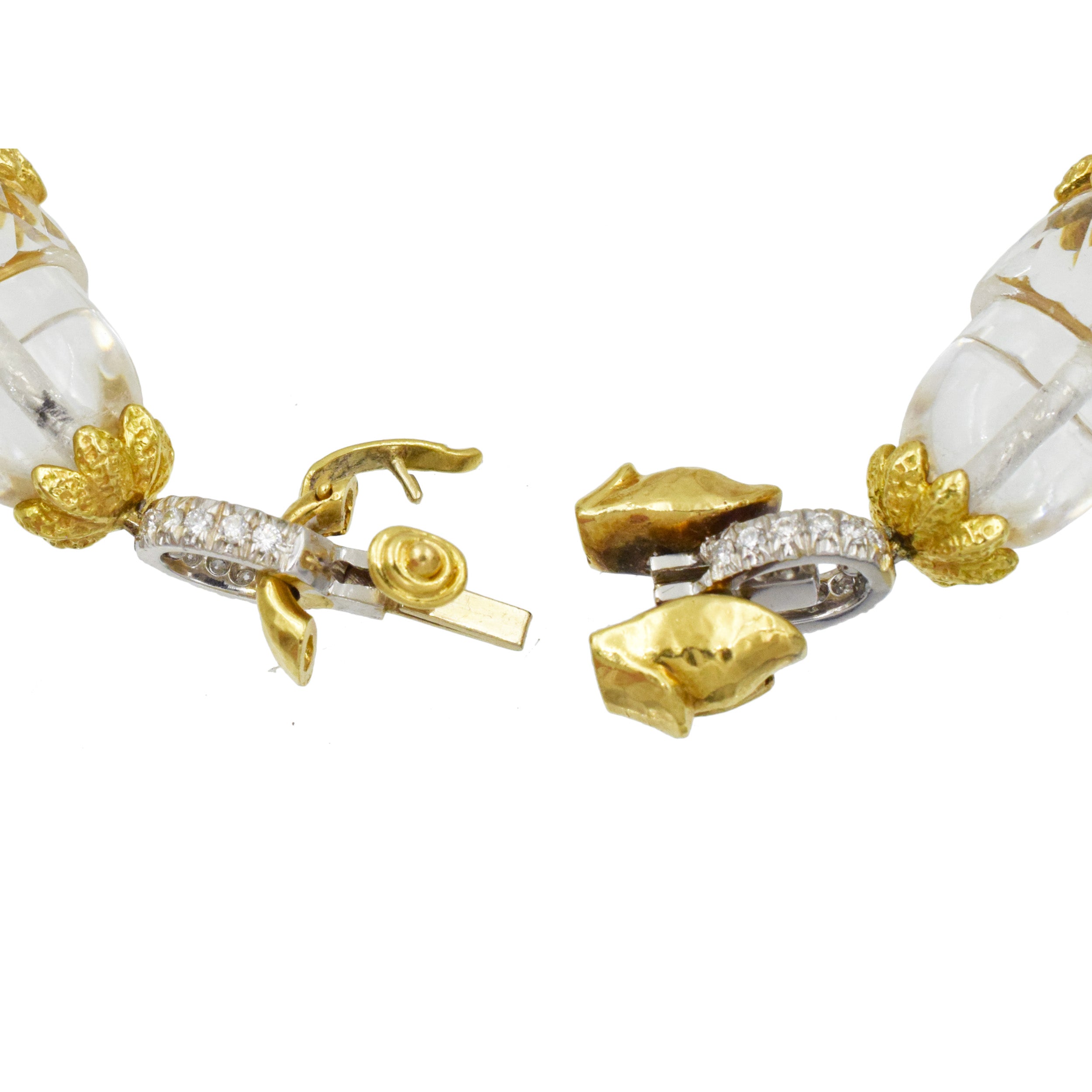 David Webb Diamond And Rock Crystal Bracelet In 18k Gold