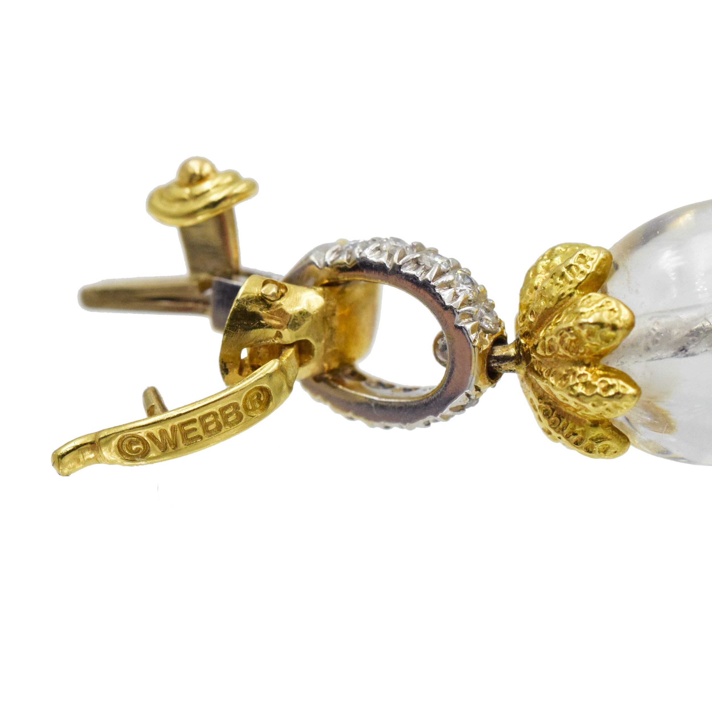 David Webb Diamond And Rock Crystal Bracelet In 18k Gold