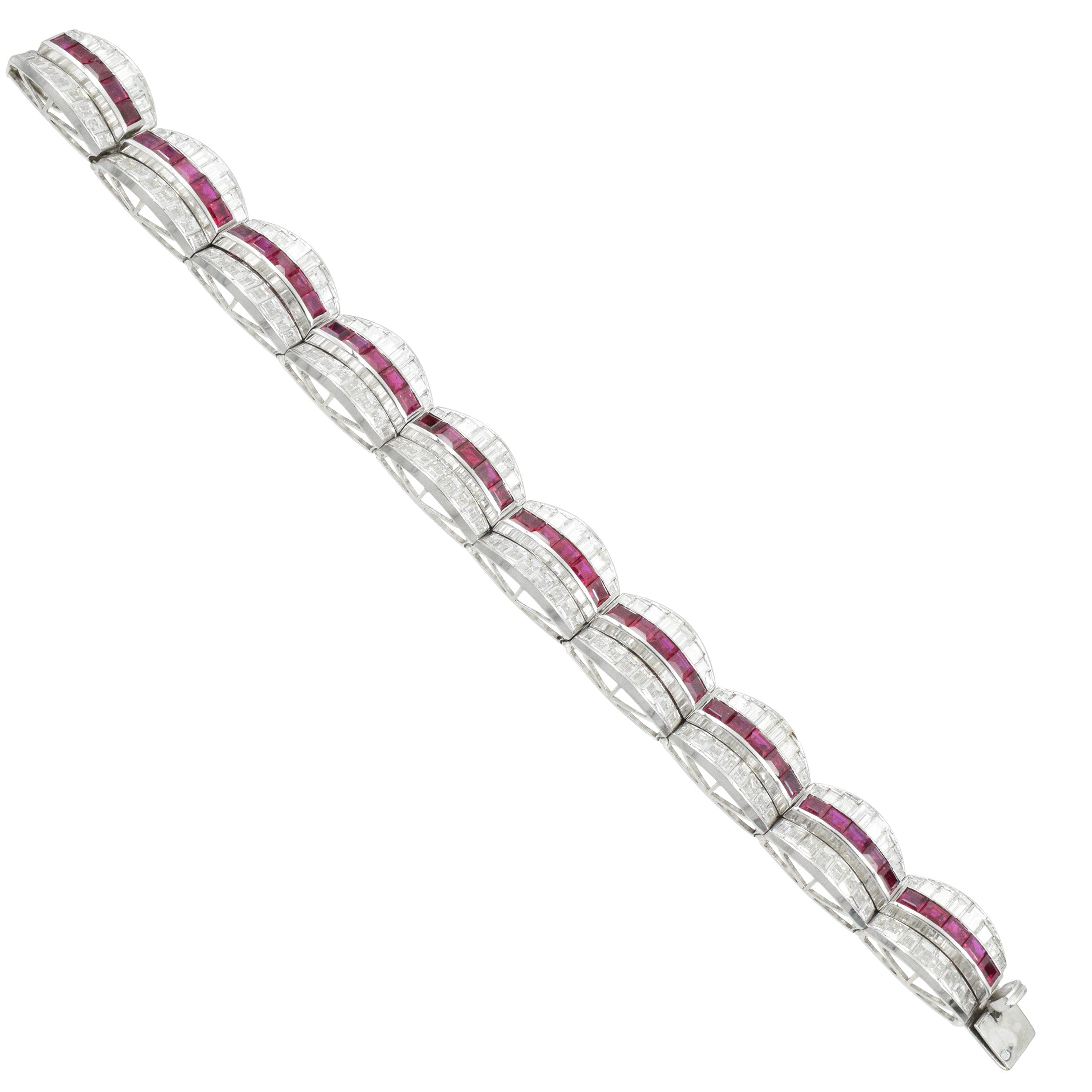 Ruby and Diamond Bracelet bracelet in platinum.