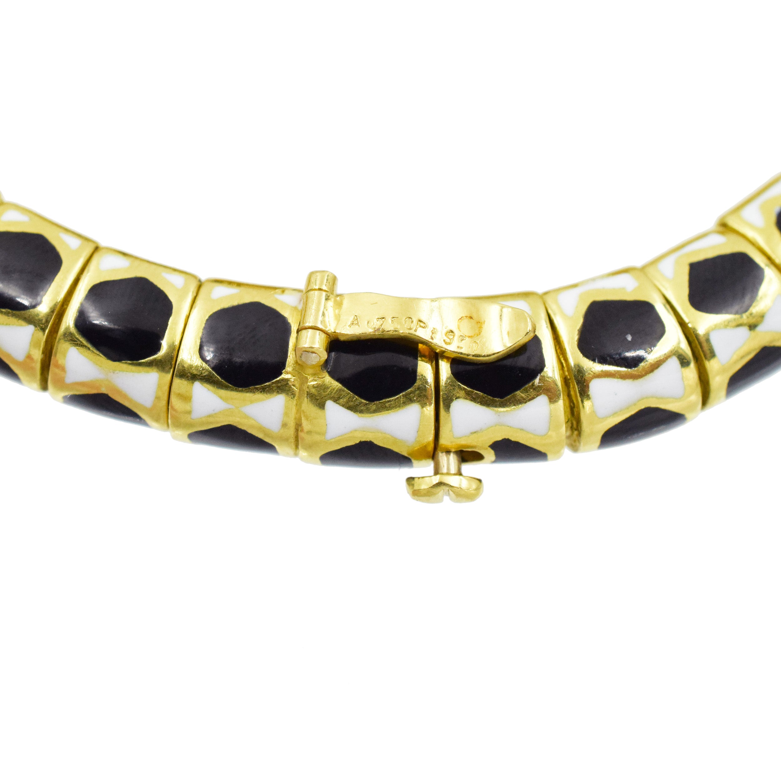 David Webb Enamel, Emerald, and Diamond "Giraffe" Bracelet.