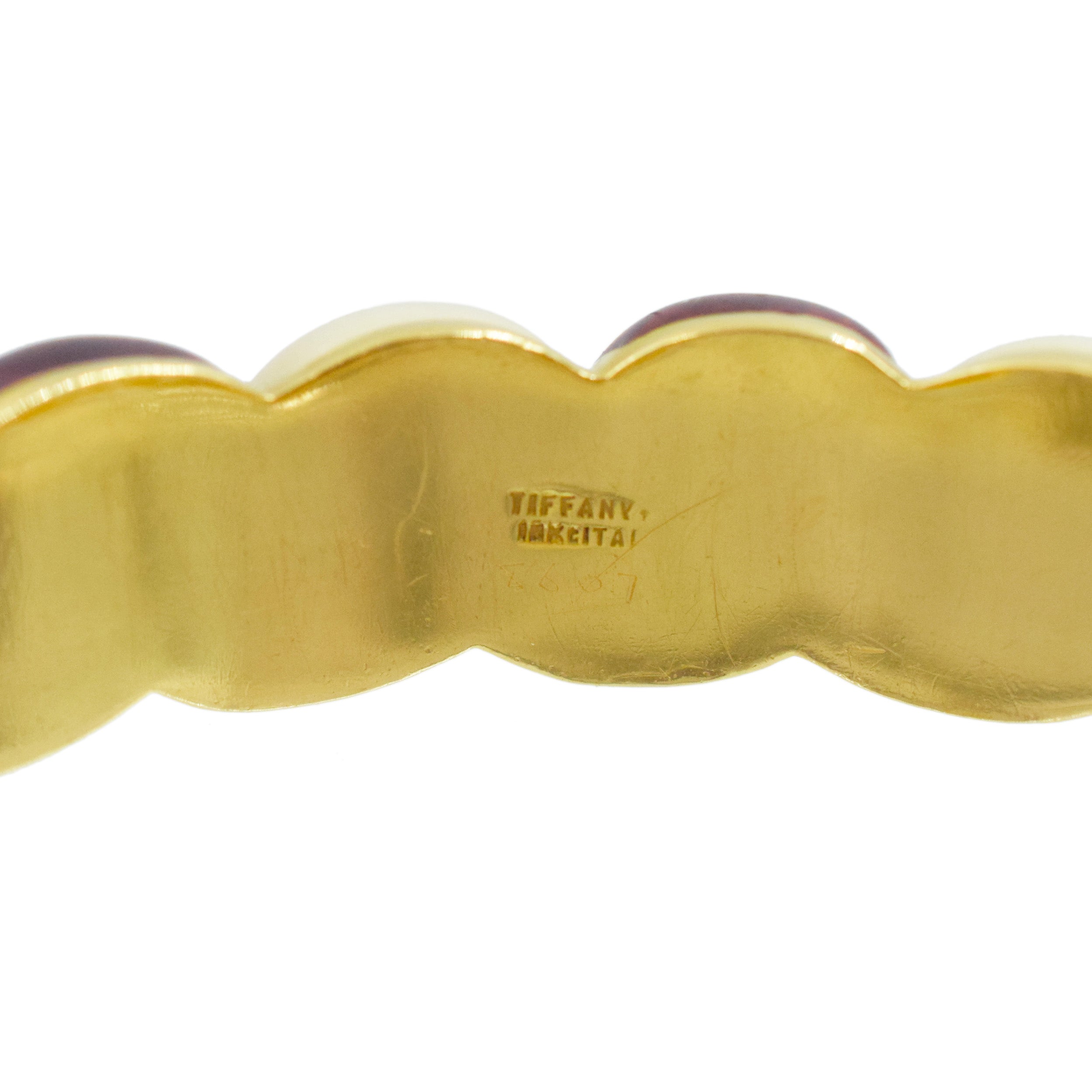 Tiffany&Co. Red And White Enamel Bracelet Crafted In 18K Yellow Gold