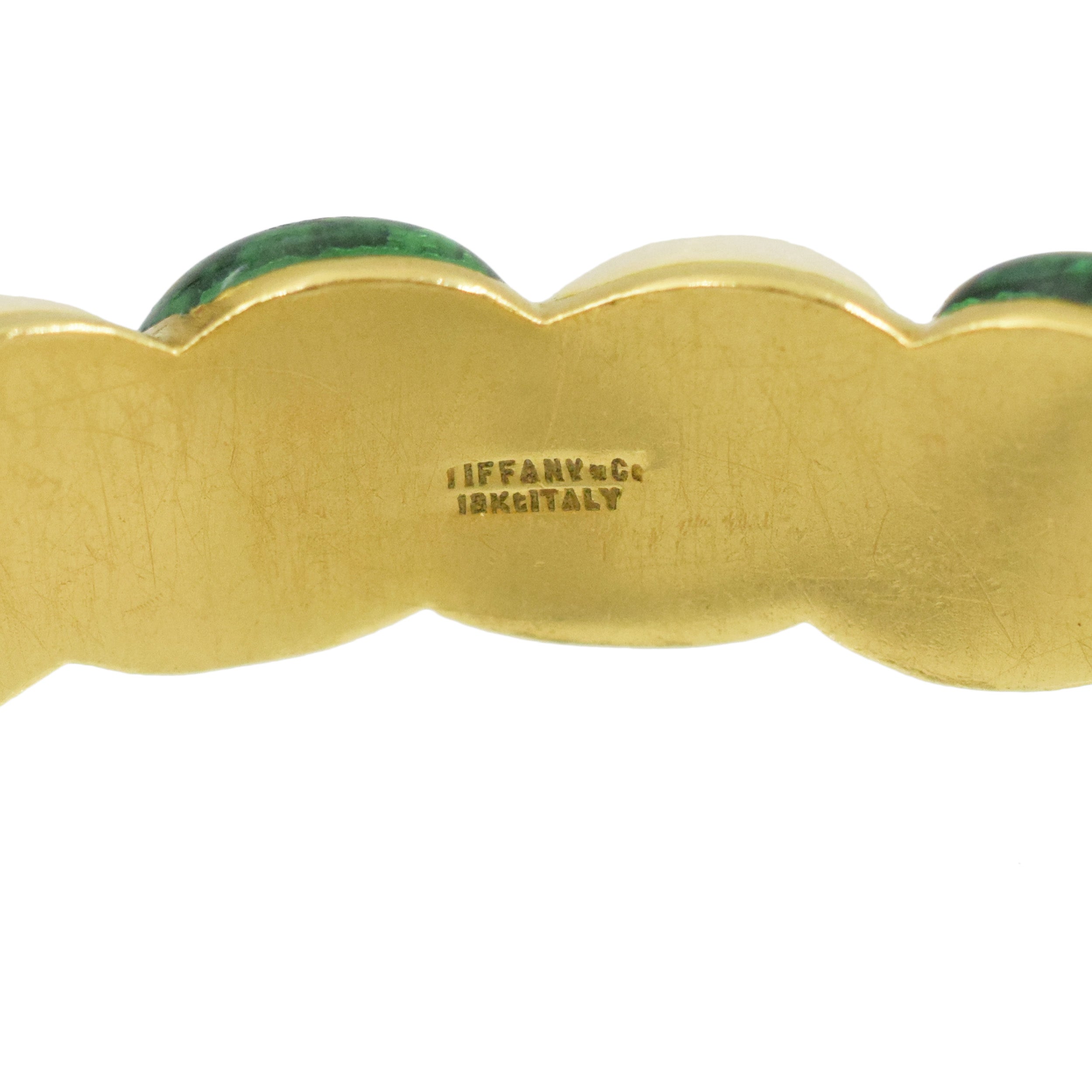 Tiffany&Co. Green And White Enamel Bracelet Crafted In 18K Yellow Gold