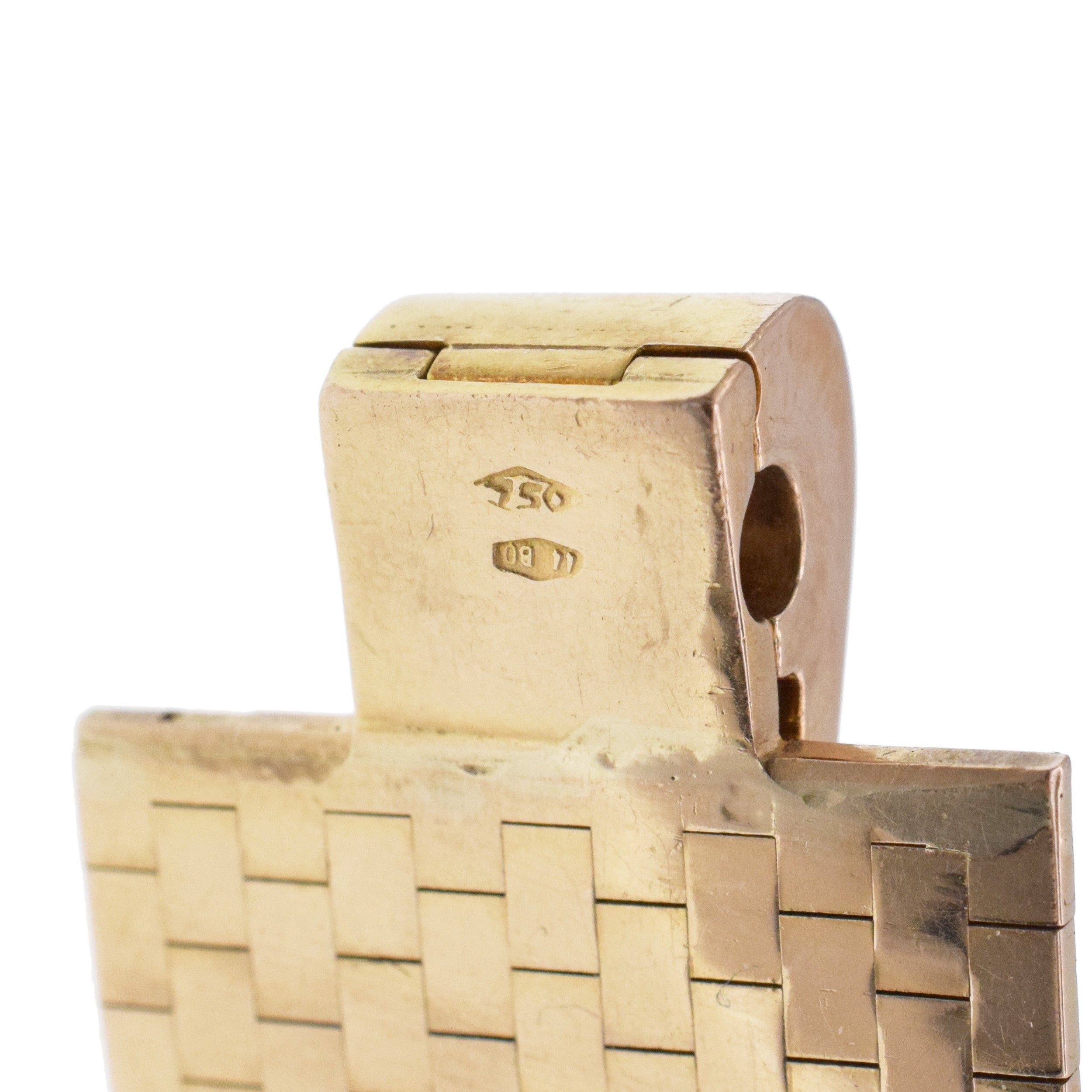 Vintage Wide Square Buckle Bracelet In 18k Rose Gold