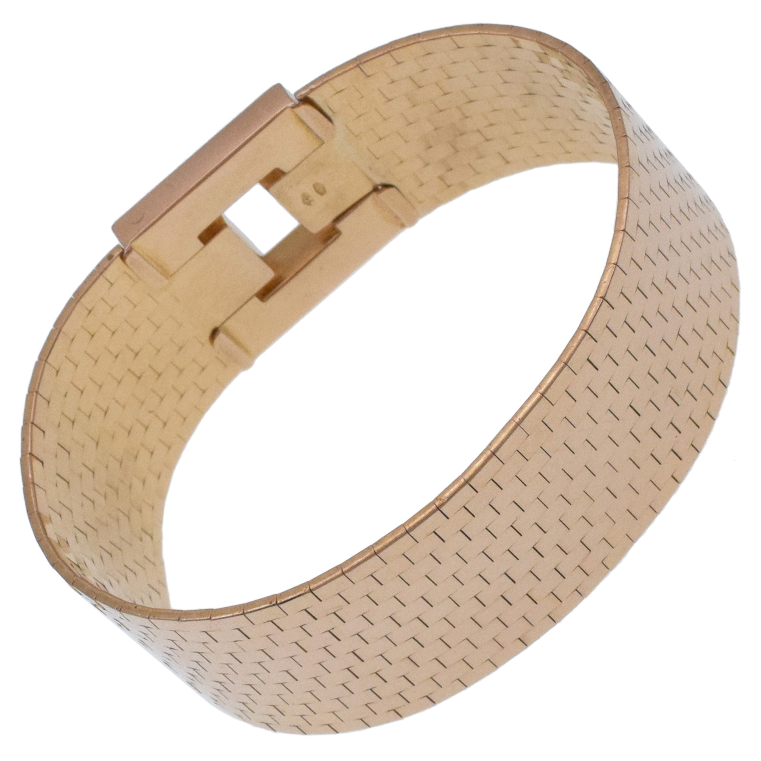 Vintage Wide Square Buckle Bracelet In 18k Rose Gold