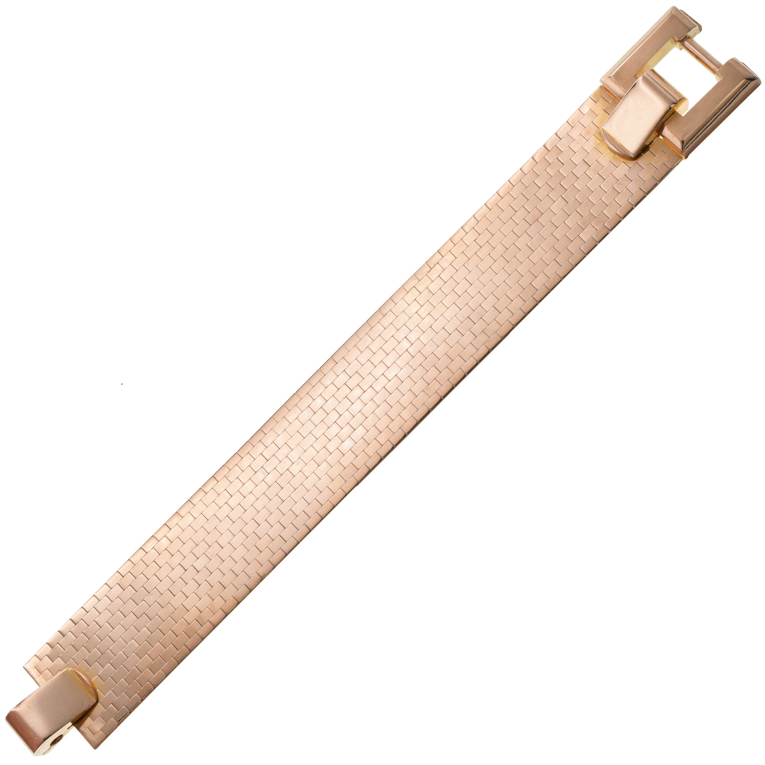 Vintage Wide Square Buckle Bracelet In 18k Rose Gold