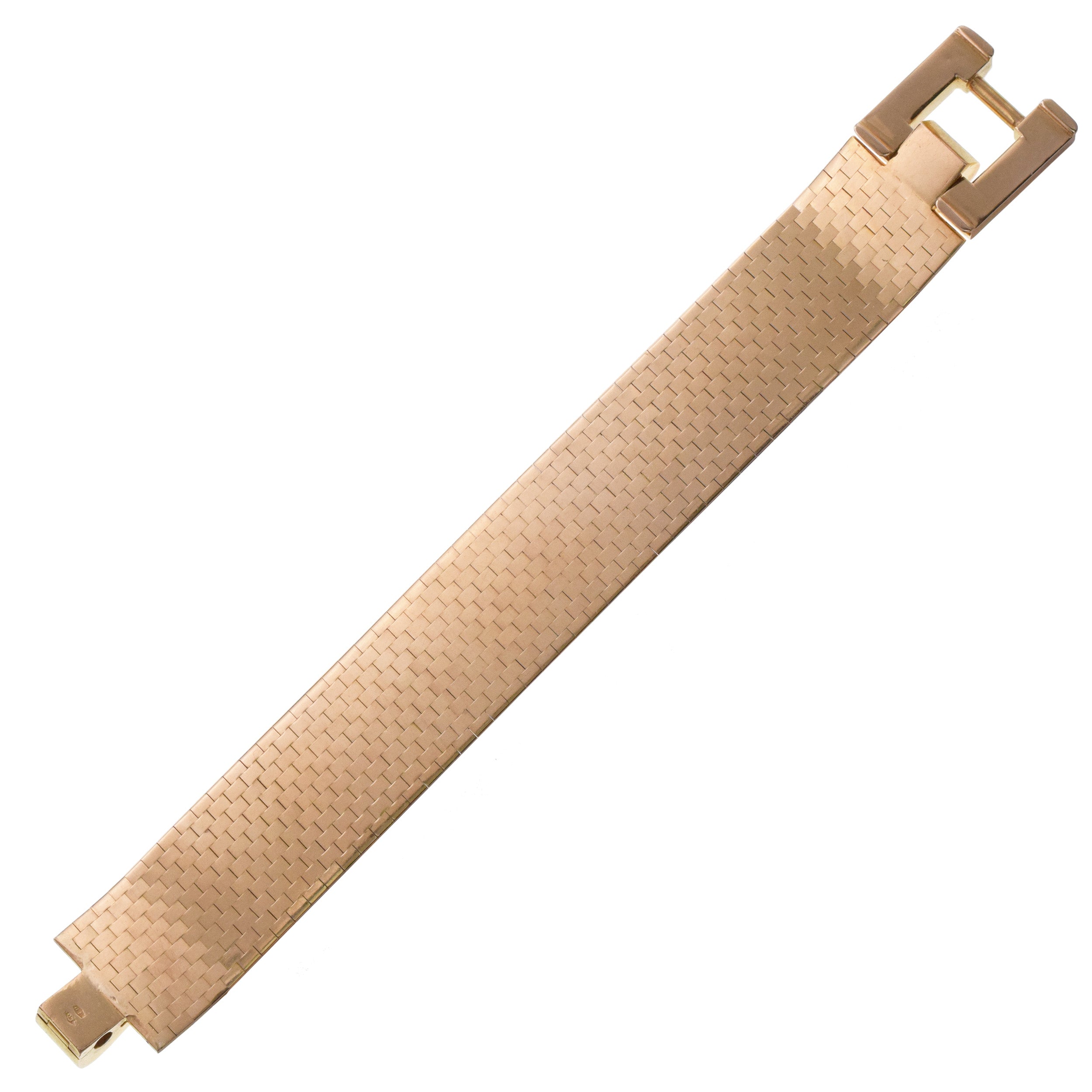 Vintage Wide Square Buckle Bracelet In 18k Rose Gold
