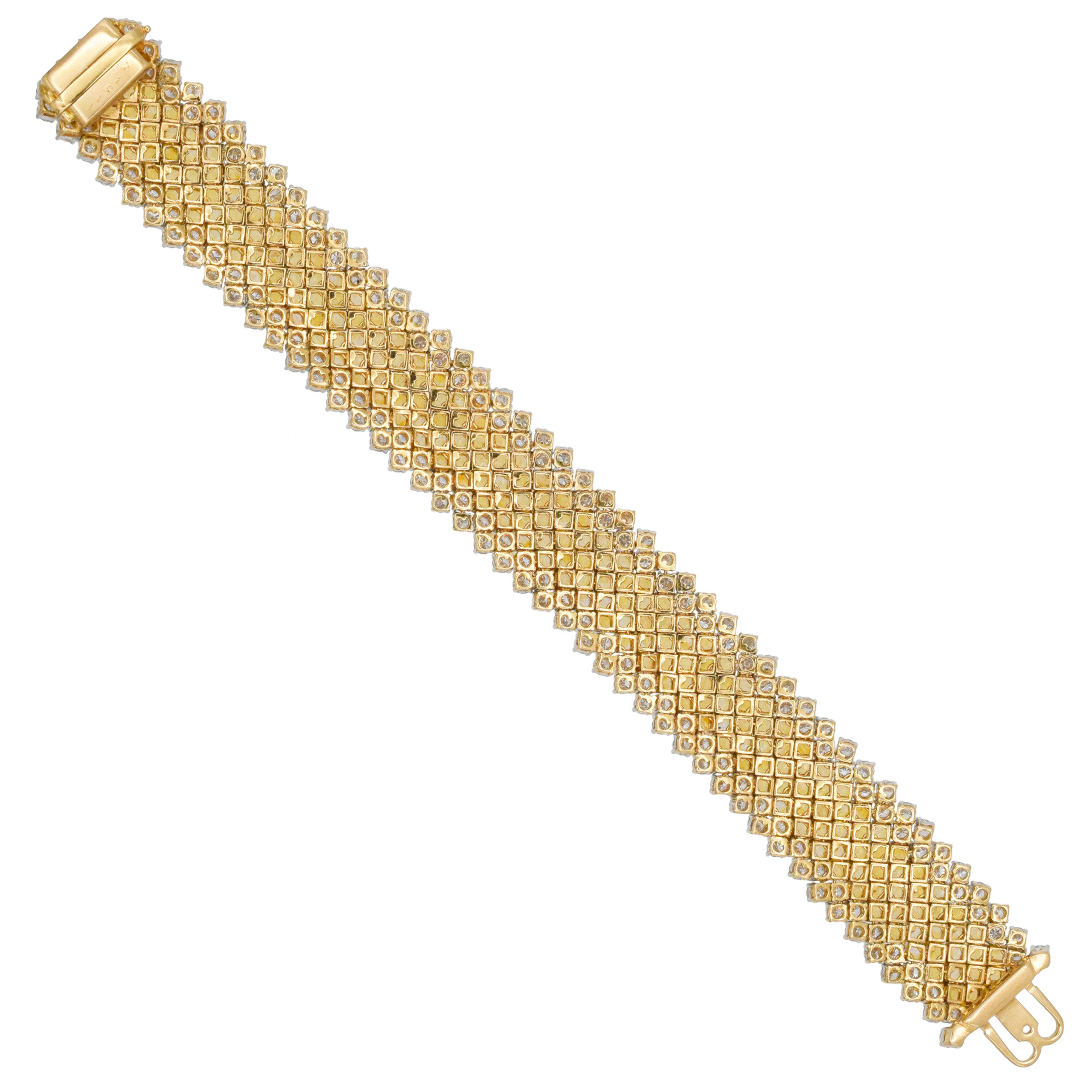 Diamond And Yellow Sapphire Mystery Set Bracelet In 18k Yellow Gold