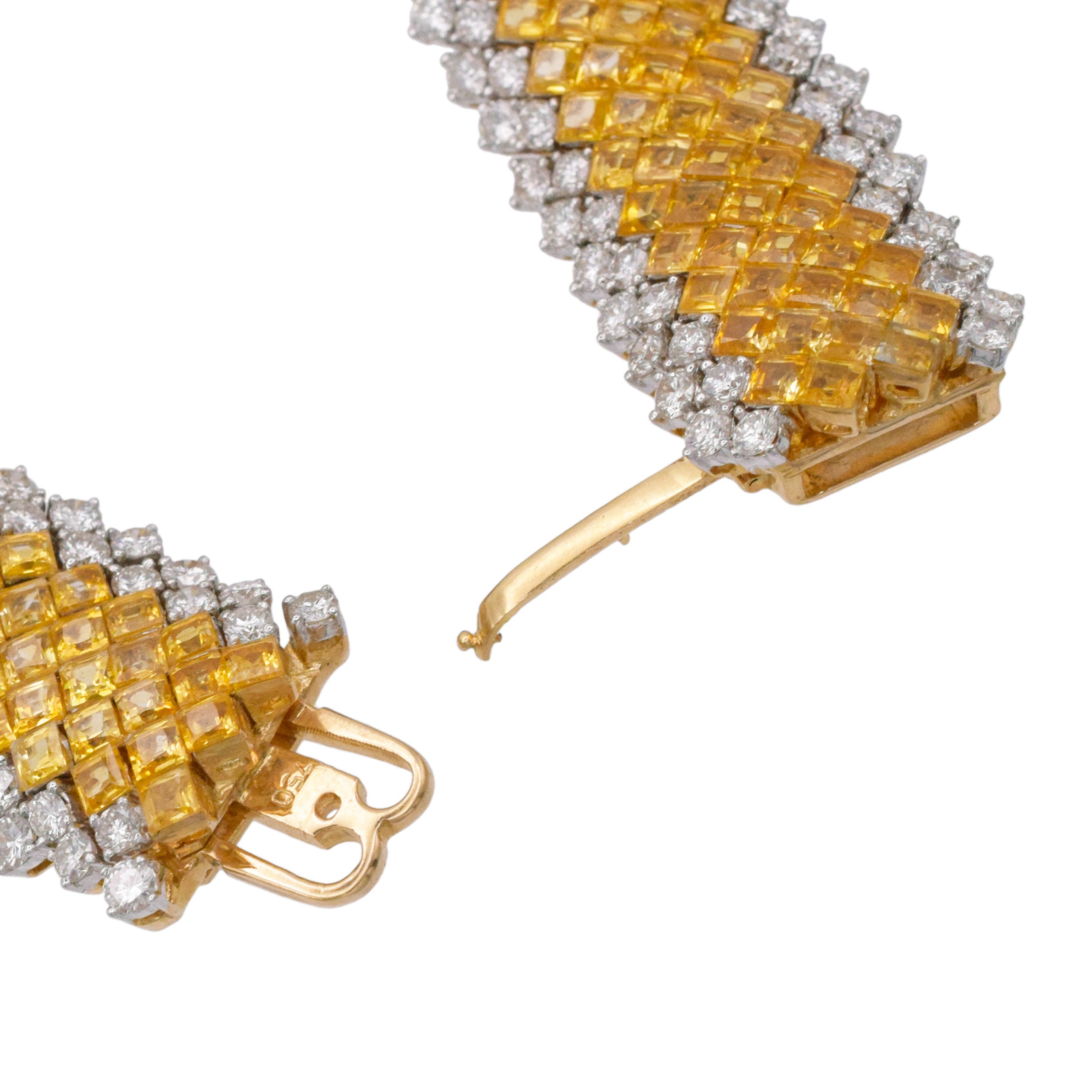 Diamond And Yellow Sapphire Mystery Set Bracelet In 18k Yellow Gold