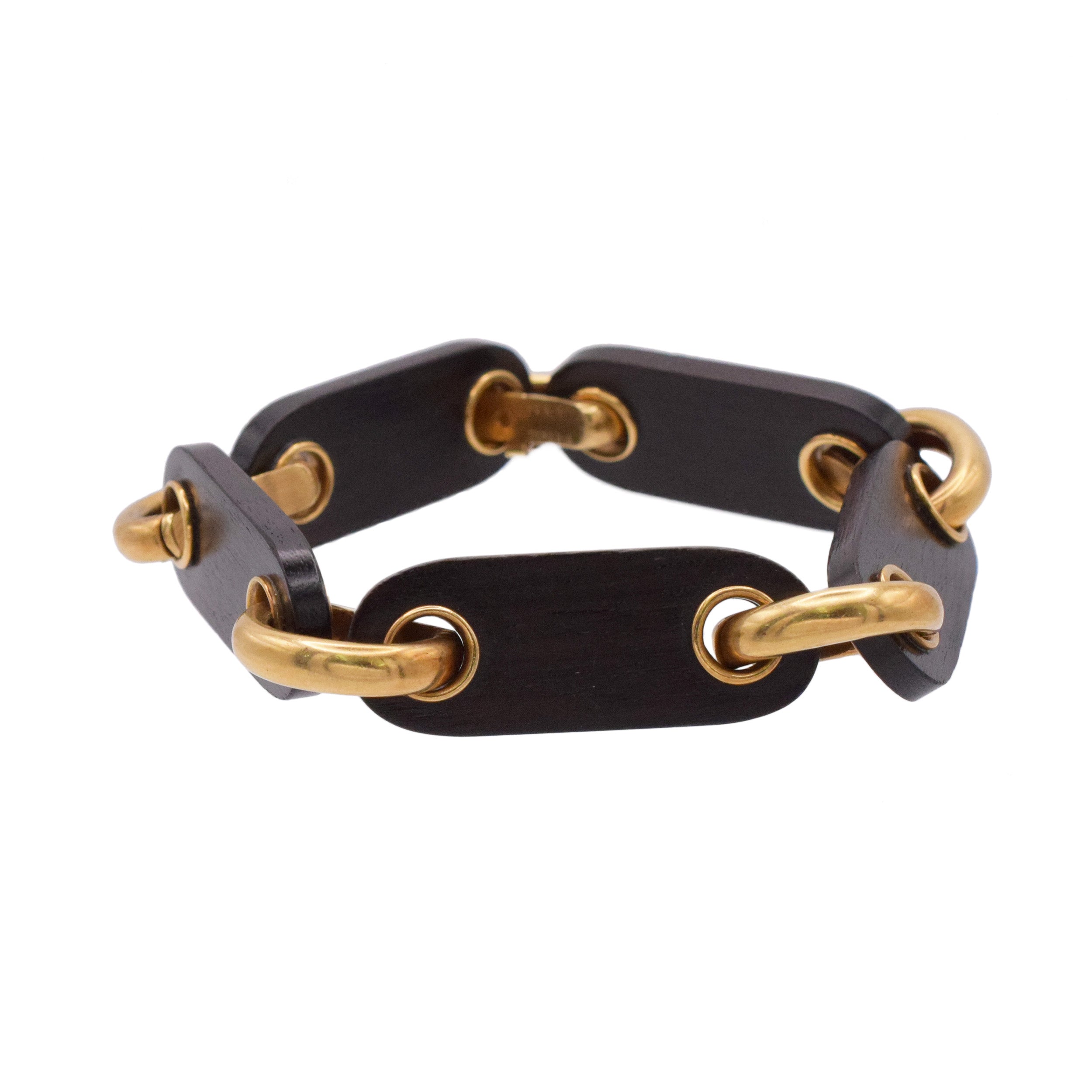 Van Cleef & Arpels Ebony Wood And 18k Yellow Gold Bracelet