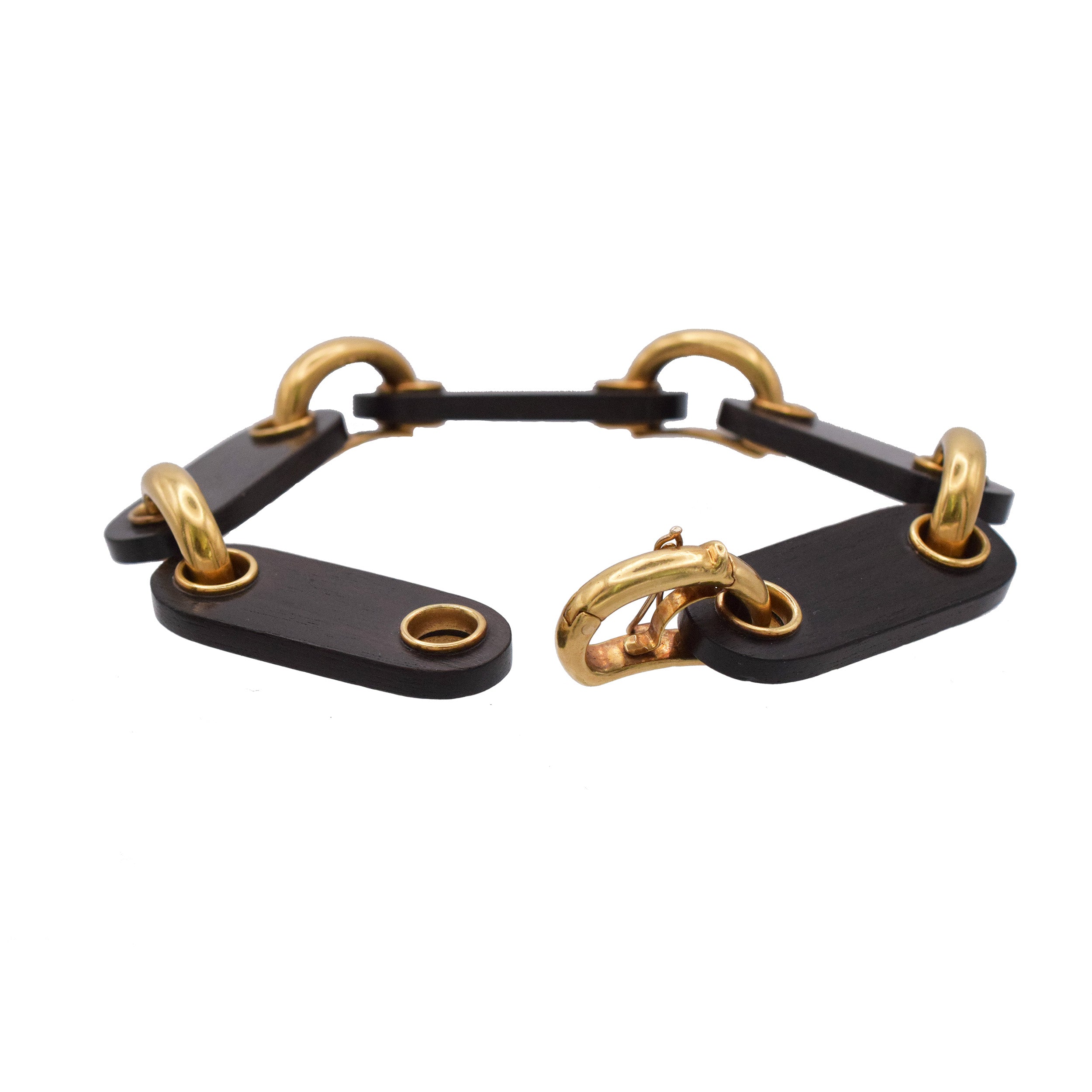 Van Cleef & Arpels Ebony Wood And 18k Yellow Gold Bracelet