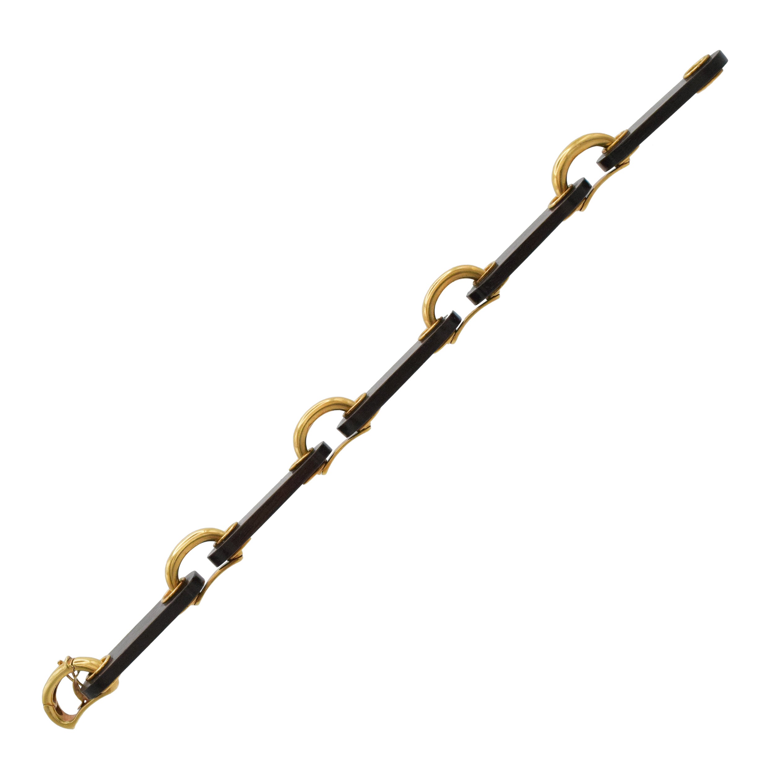 Van Cleef & Arpels Ebony Wood And 18k Yellow Gold Bracelet