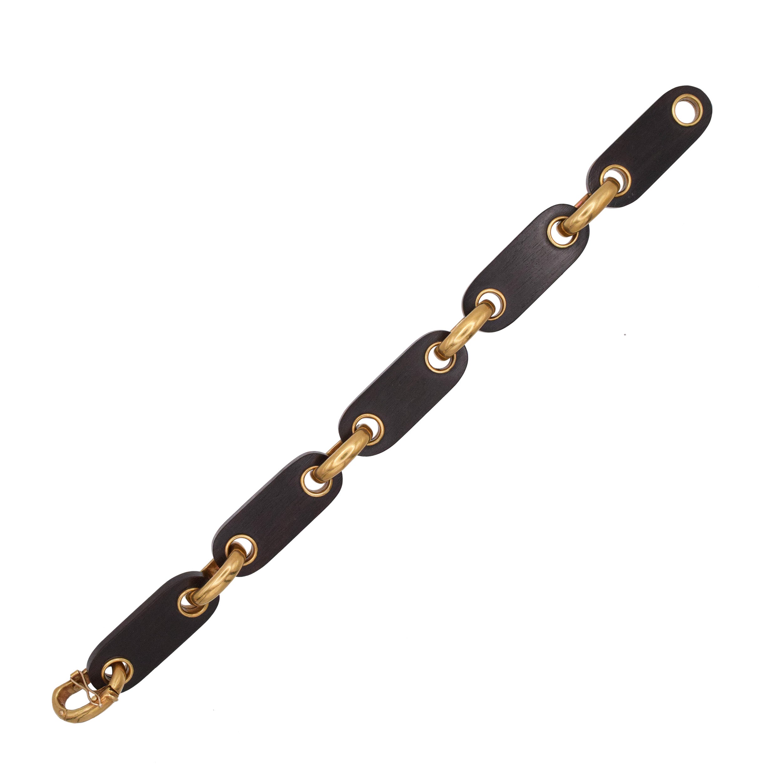 Van Cleef & Arpels Ebony Wood And 18k Yellow Gold Bracelet