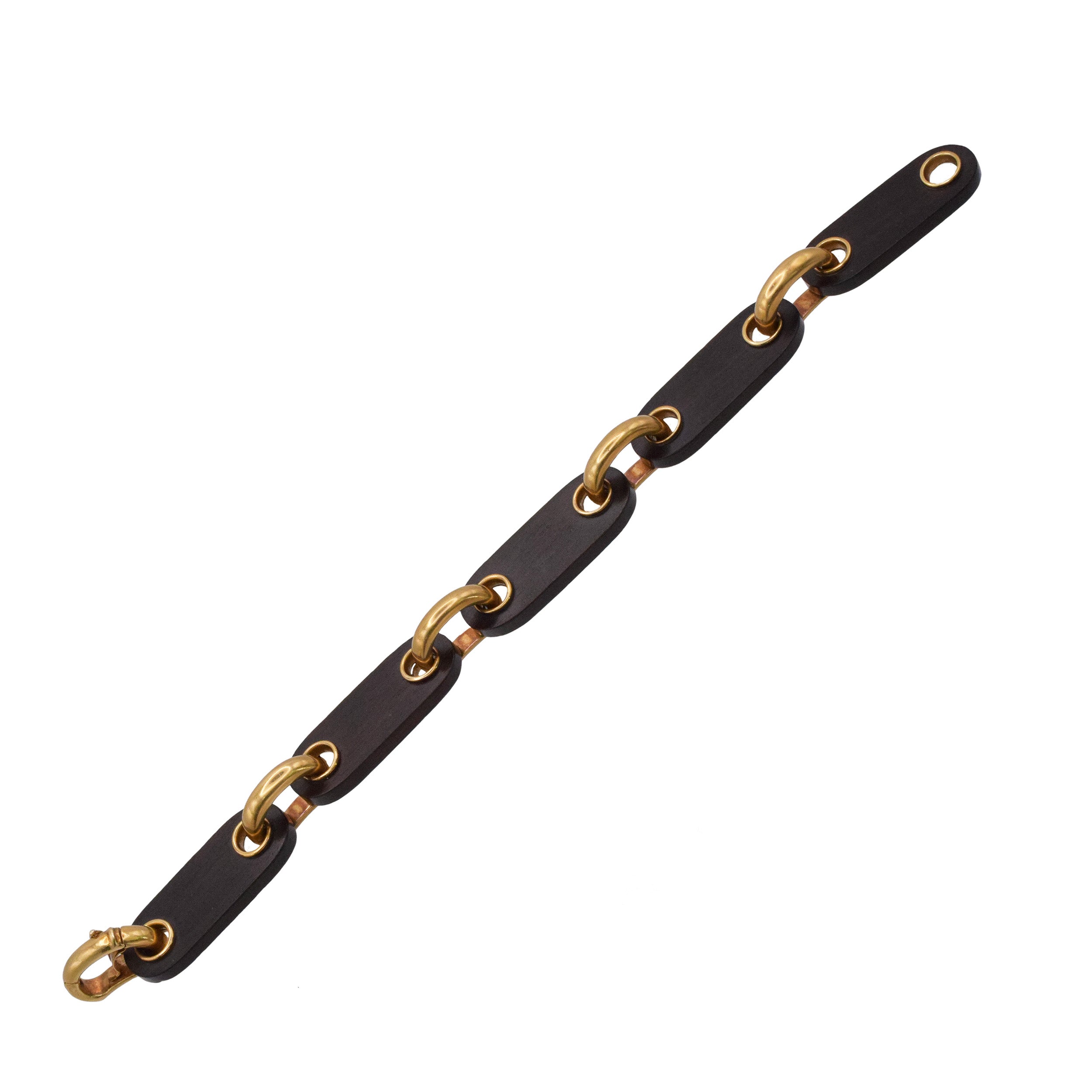 Van Cleef & Arpels Ebony Wood And 18k Yellow Gold Bracelet