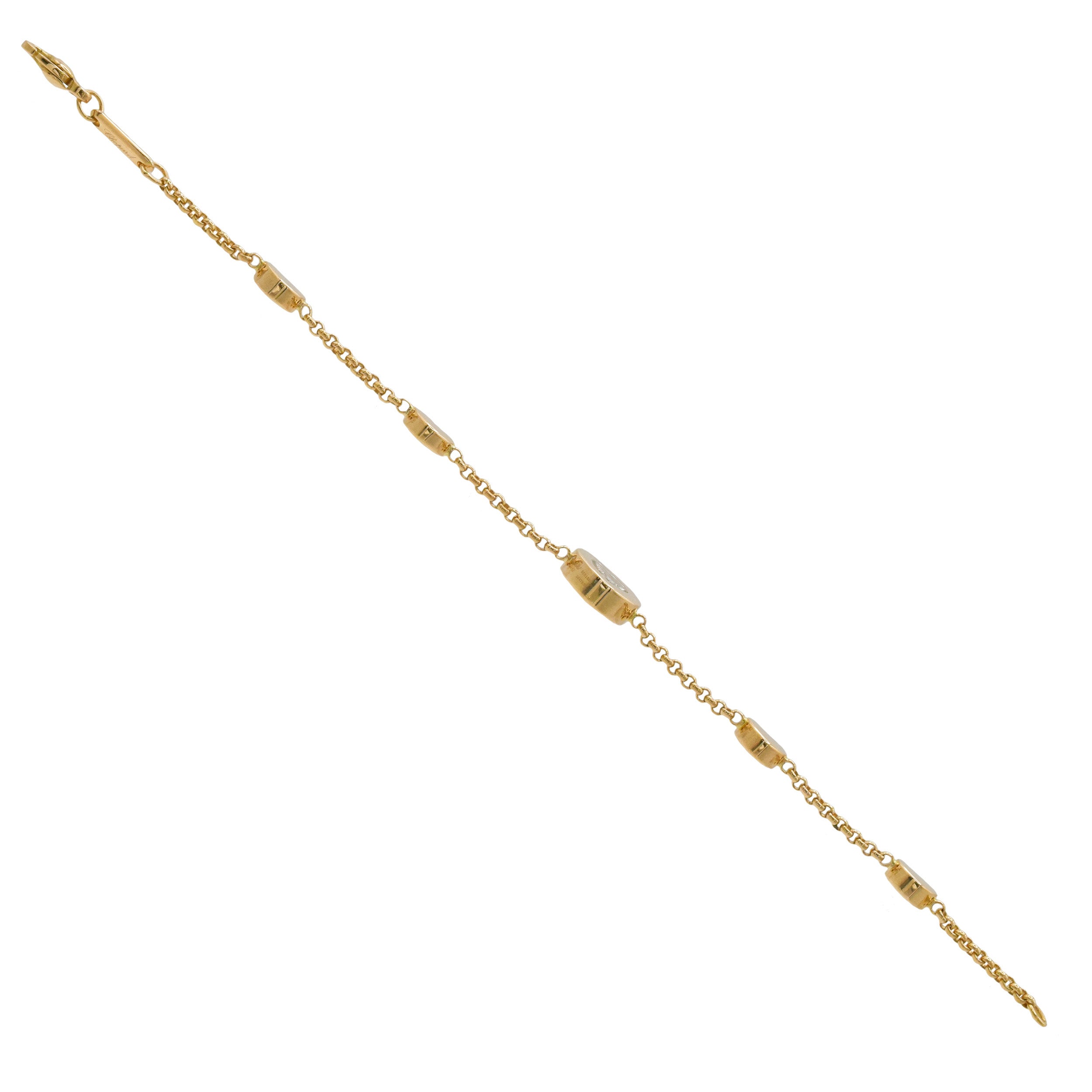 Chopard 'Happy Hearts' Charm Bracelet In 18k Yellow Gold