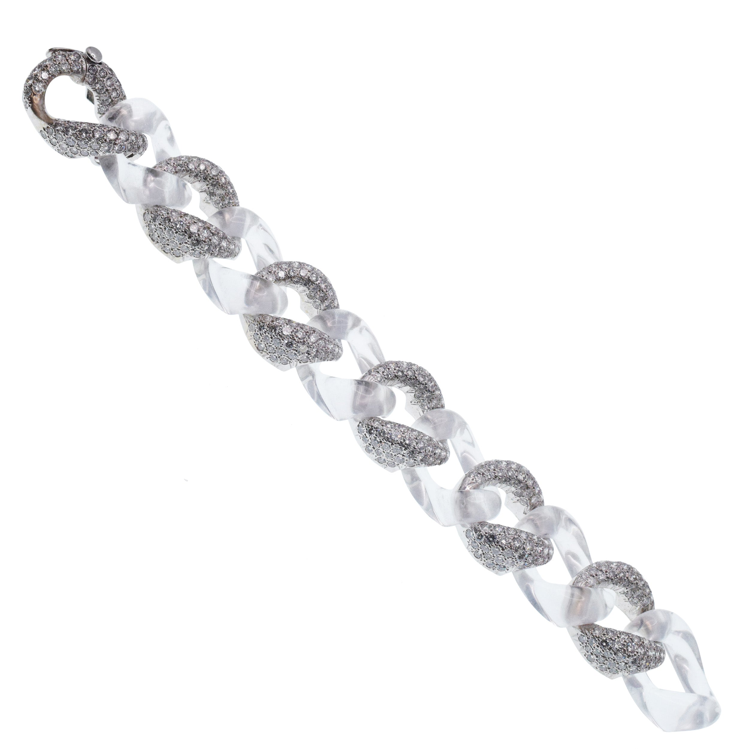 Seaman Schepps Diamond And Rock Crystal Bracelet In 18k White Gold