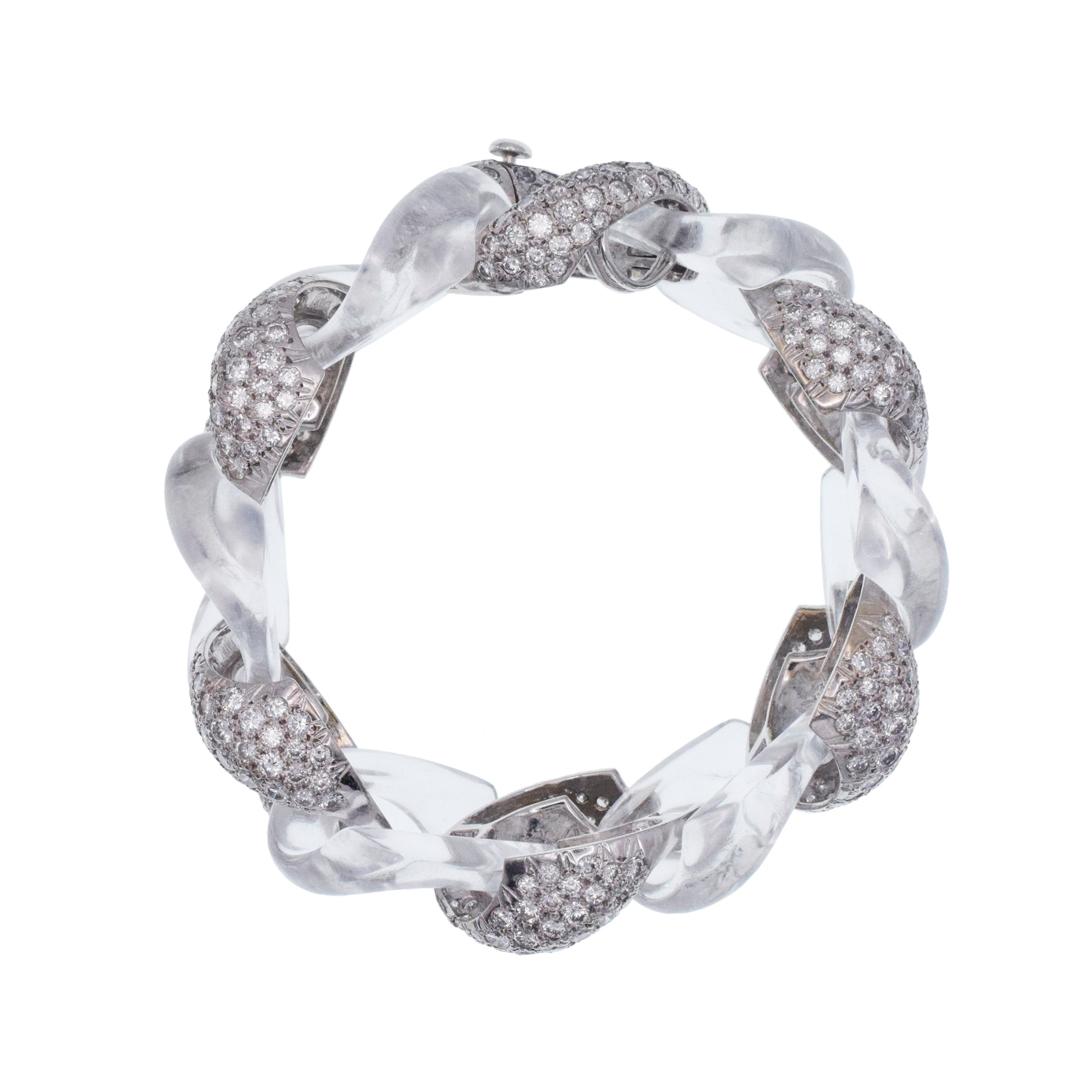 Seaman Schepps Diamond And Rock Crystal Bracelet In 18k White Gold