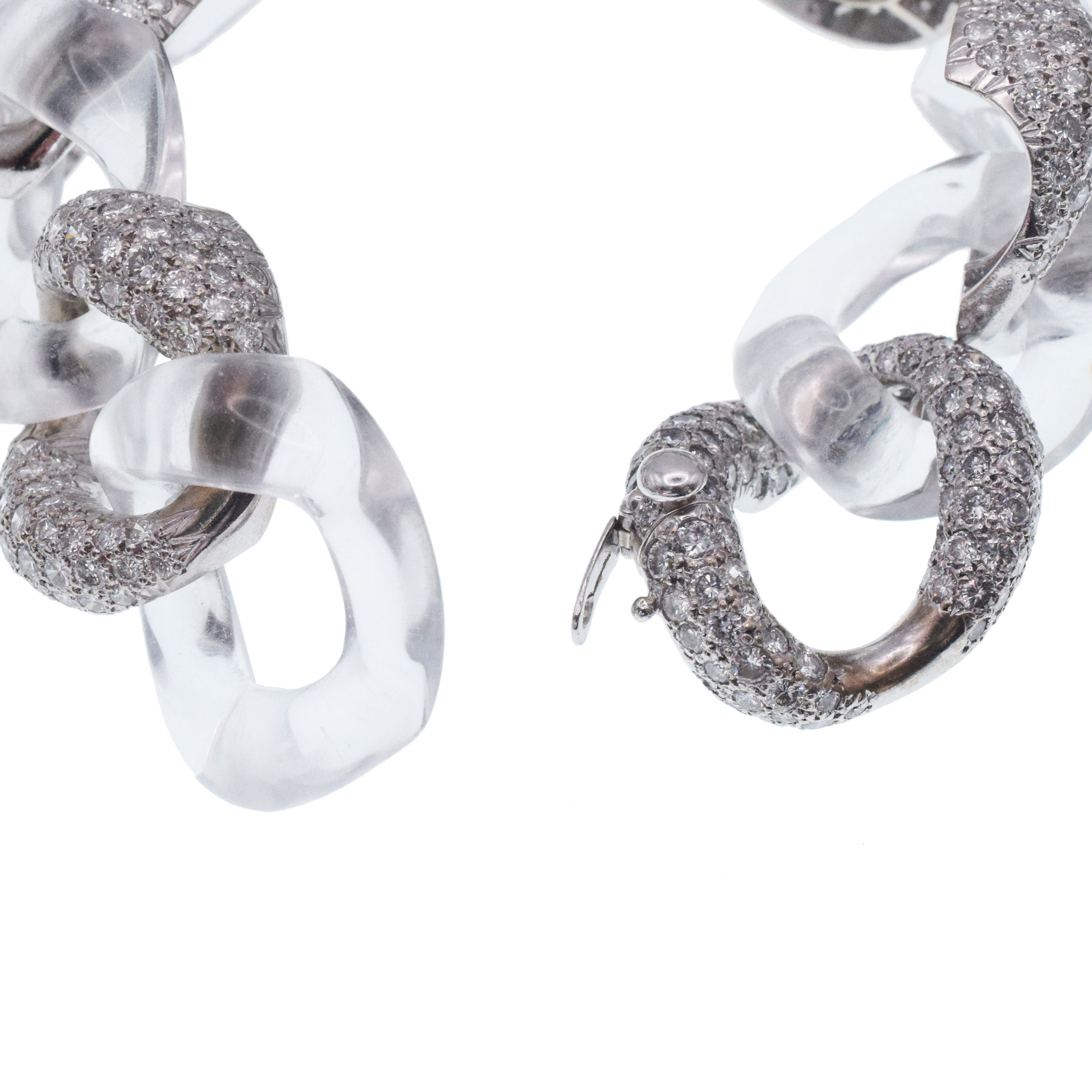 Seaman Schepps Diamond And Rock Crystal Bracelet In 18k White Gold