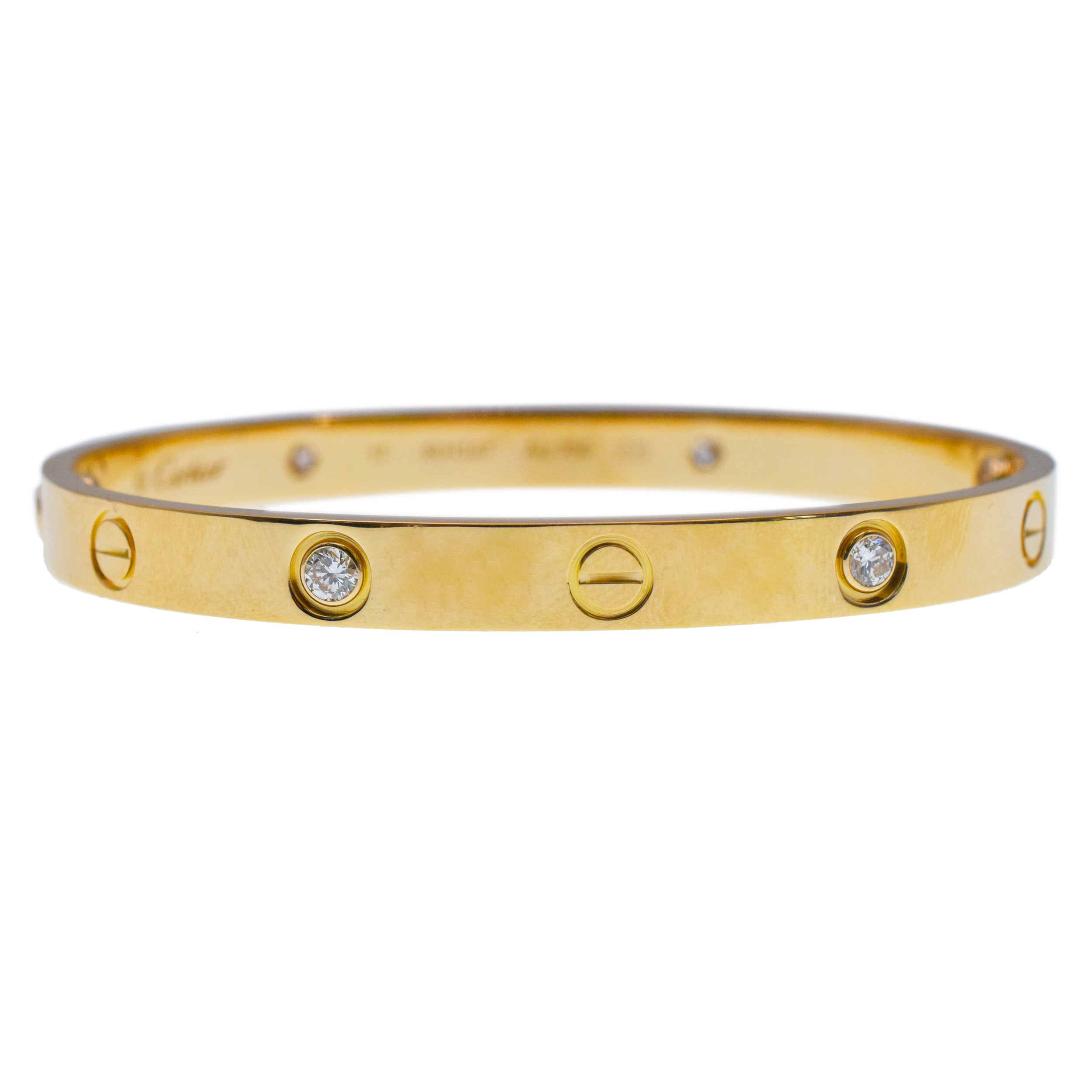 Cartier 4 Diamod Love Bracelet in 18k Yellow Gold