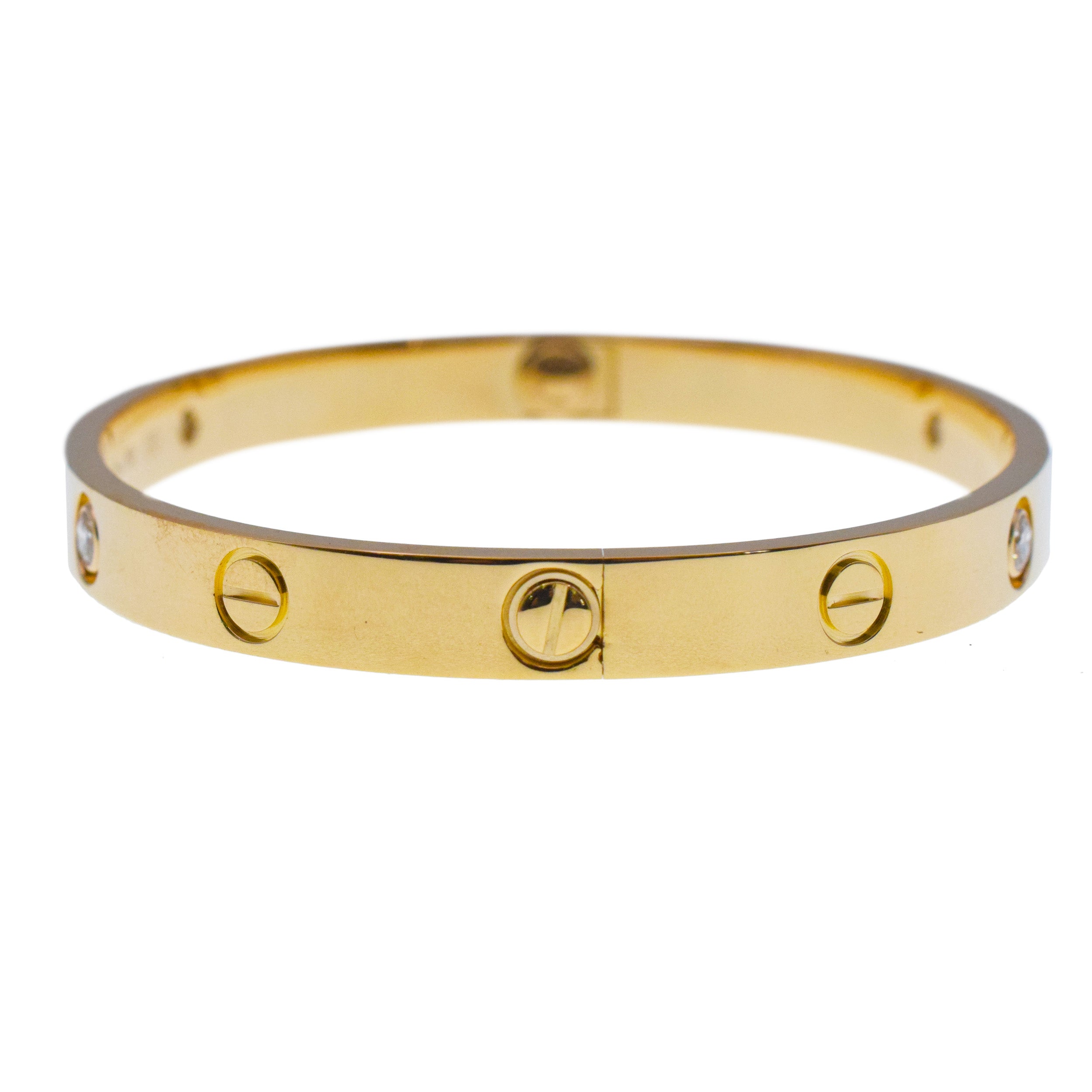 Cartier 4 Diamod Love Bracelet in 18k Yellow Gold