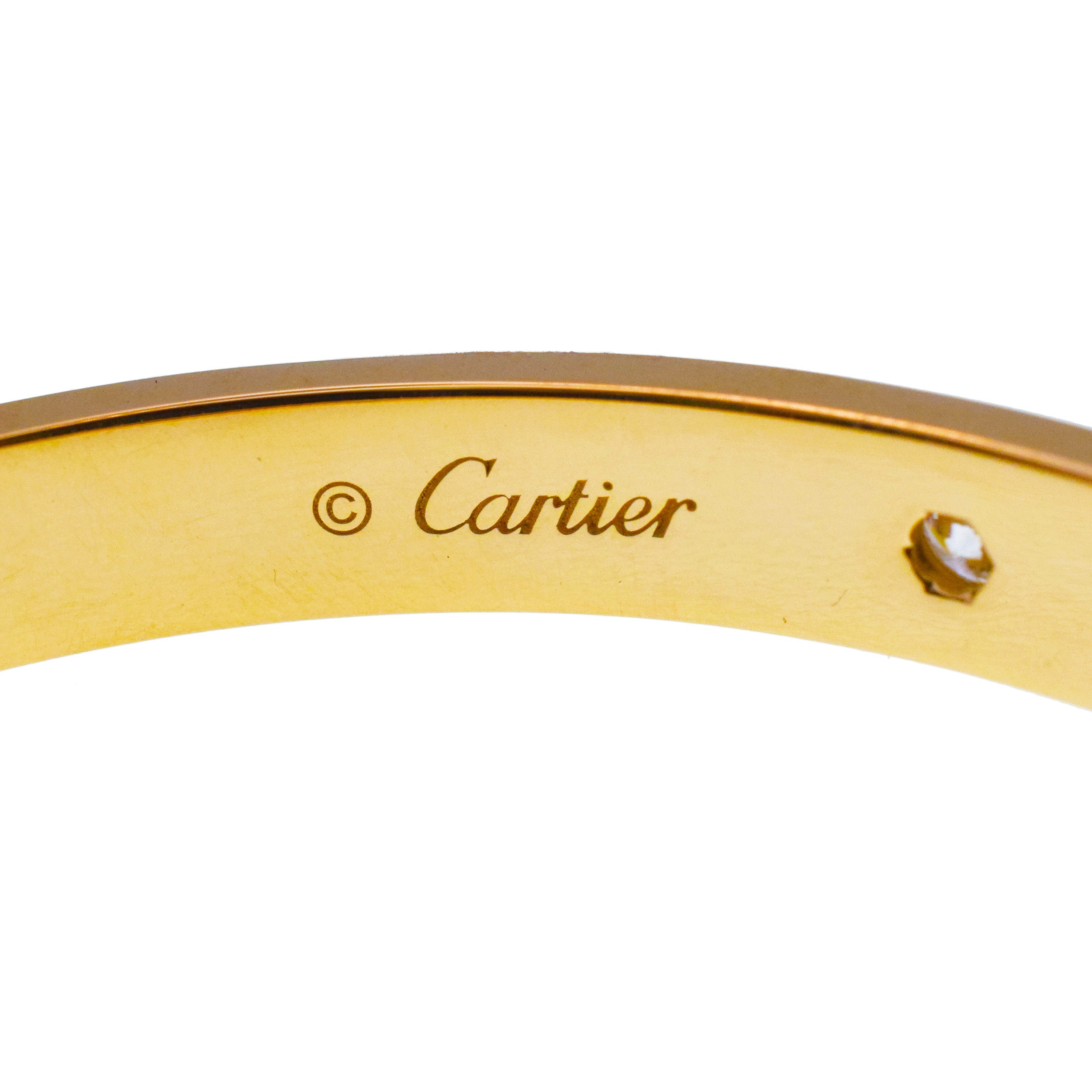 Cartier 4 Diamod Love Bracelet in 18k Yellow Gold