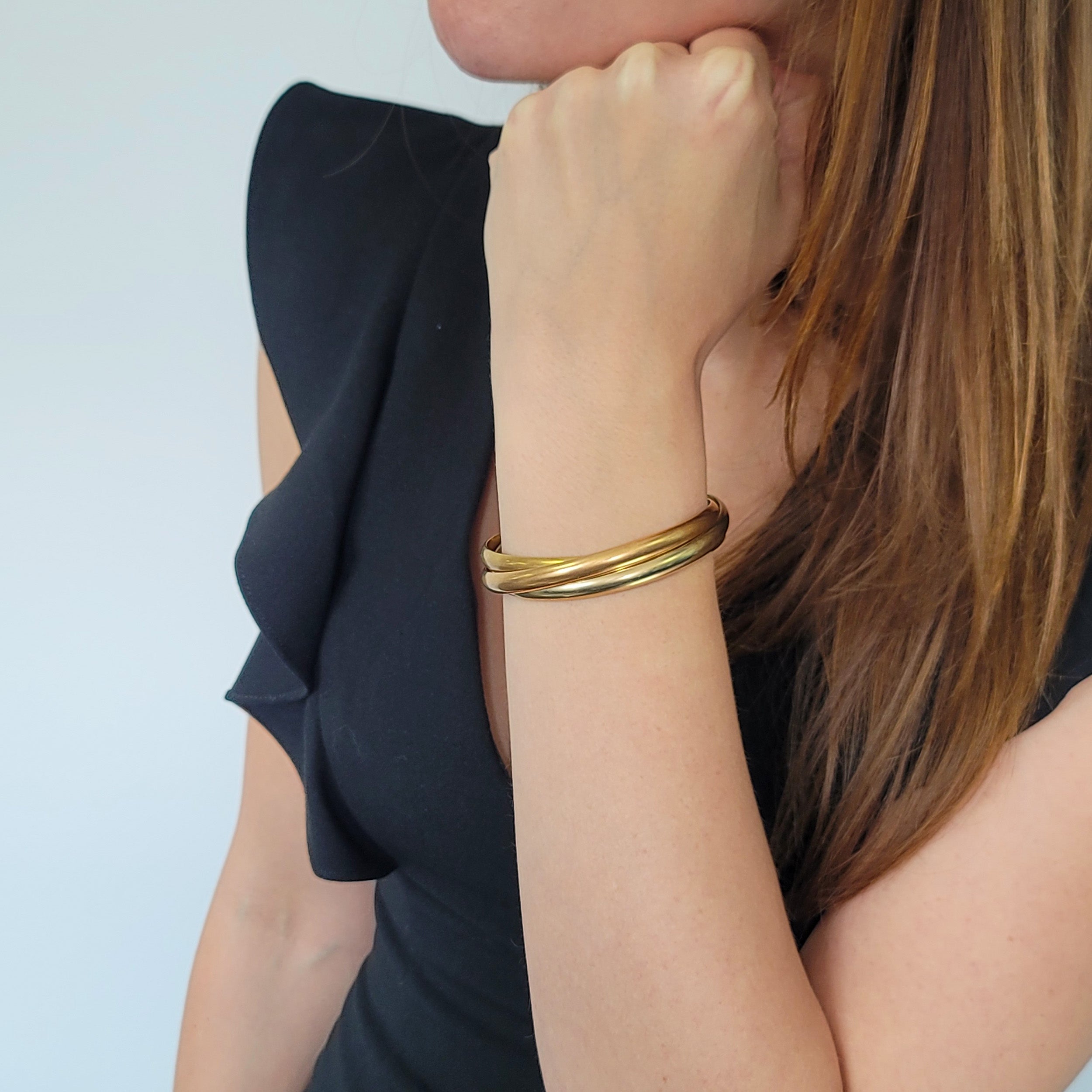 Cartier Trinity Bangle Bracelet In 18k Tri-Tone Gold