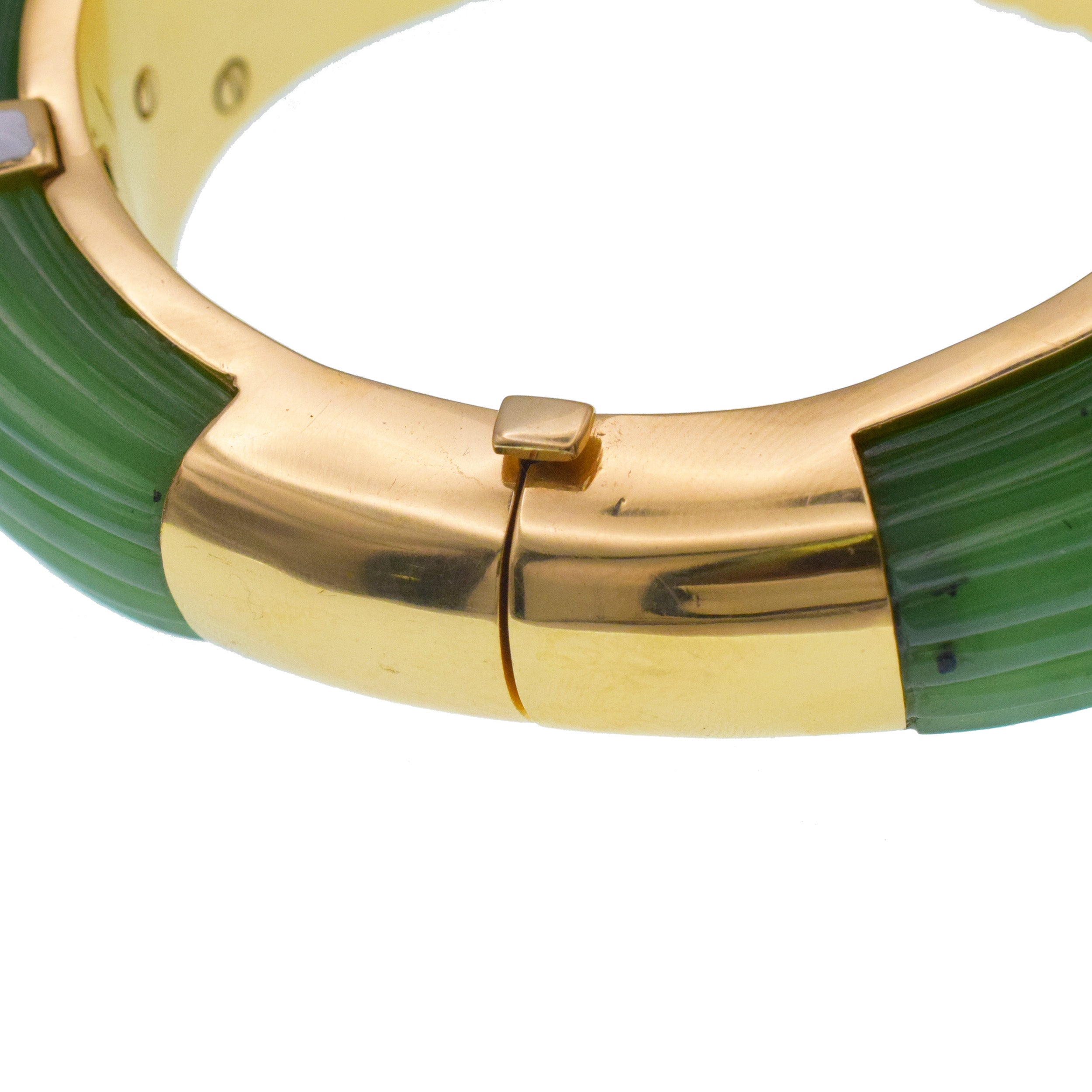 David Webb Nephrite Double Headed 'Chimera' Bracelet In 18k Yellow Gold And Platinum