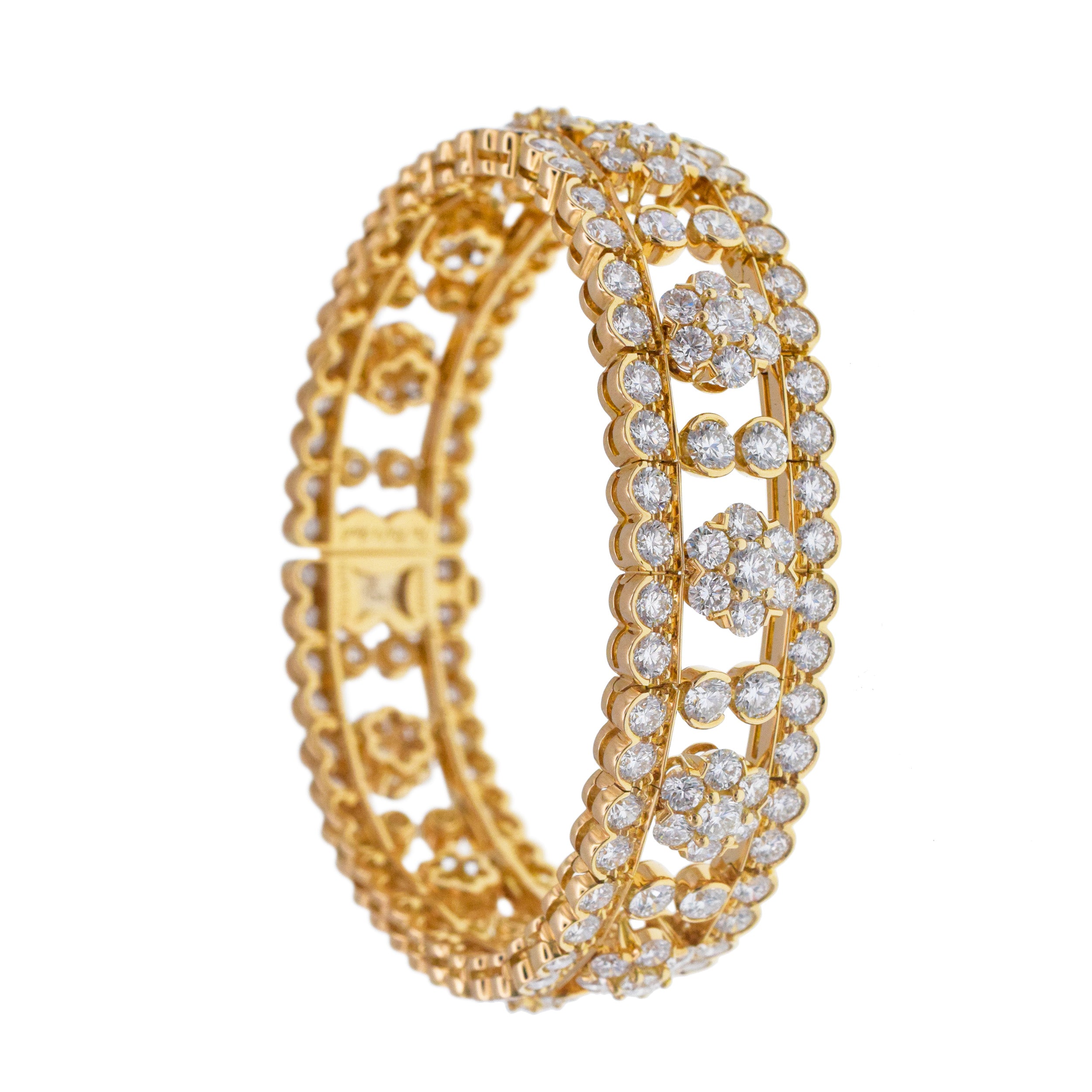 Van Cleef & Arpels 'Snowflake' Diamond Bracelet In 18k Yellow Gold