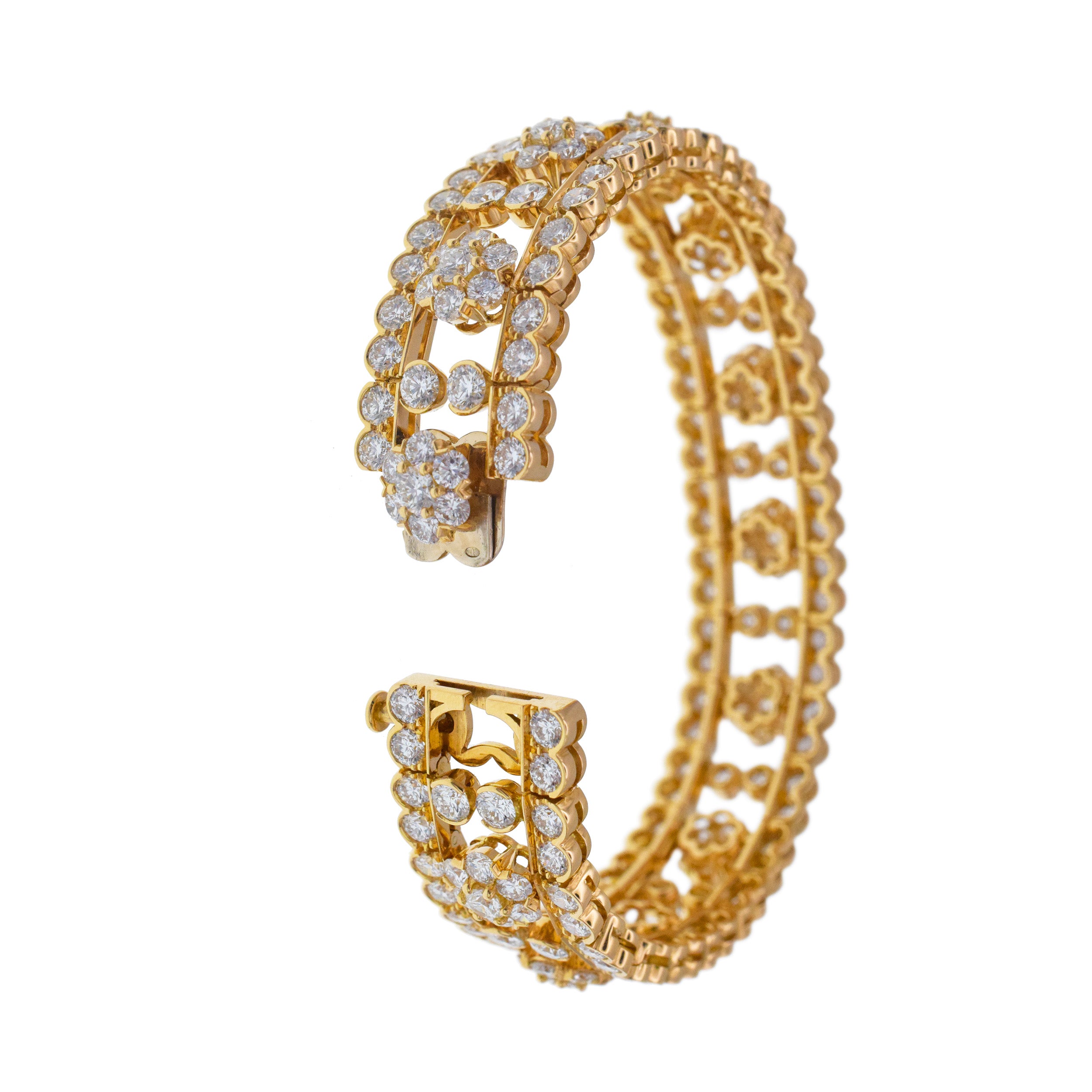 Van Cleef & Arpels 'Snowflake' Diamond Bracelet In 18k Yellow Gold