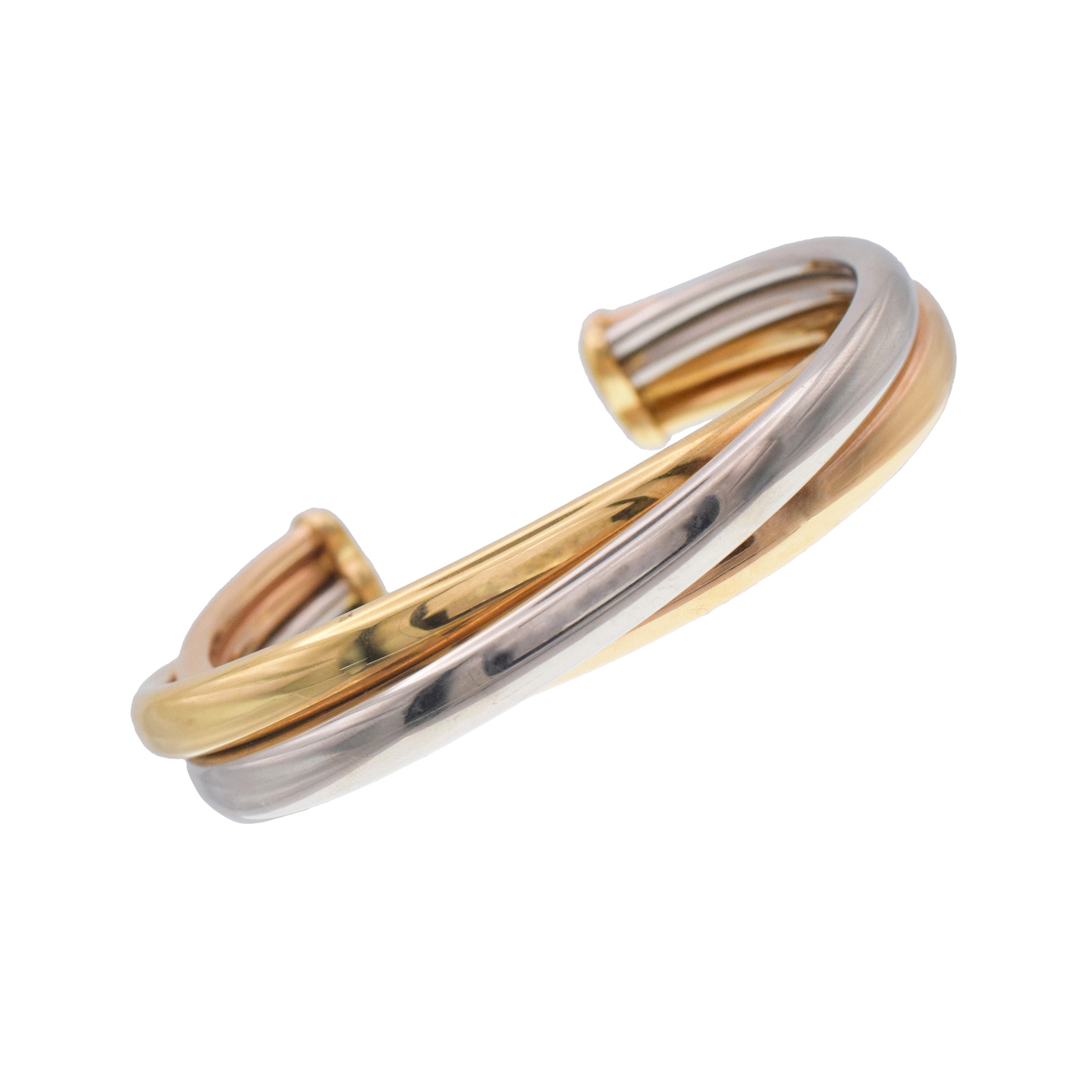 Cartier 'Trinity' 18k Tri-Tone Gold Cuff Bracelet