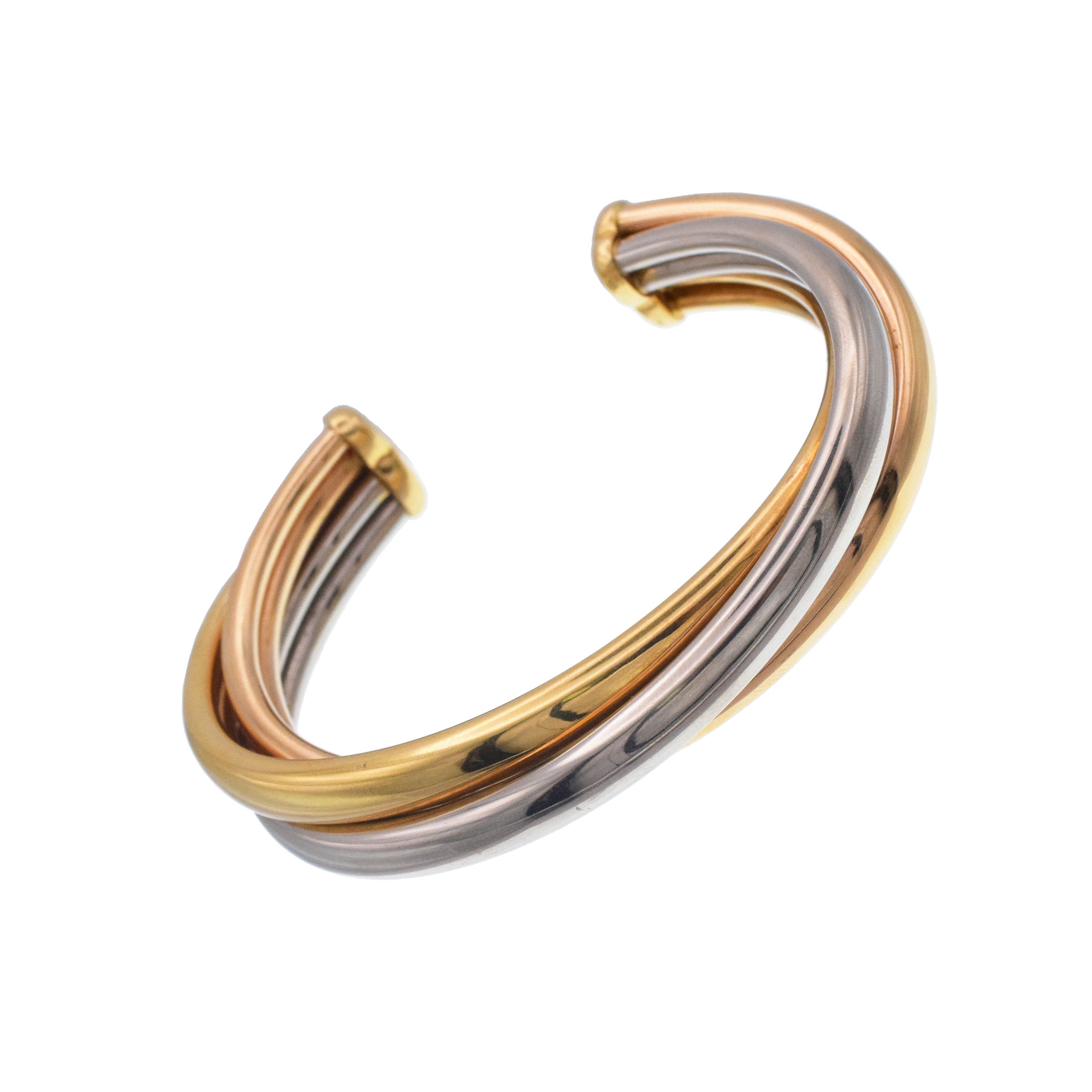 Cartier 'Trinity' 18k Tri-Tone Gold Cuff Bracelet