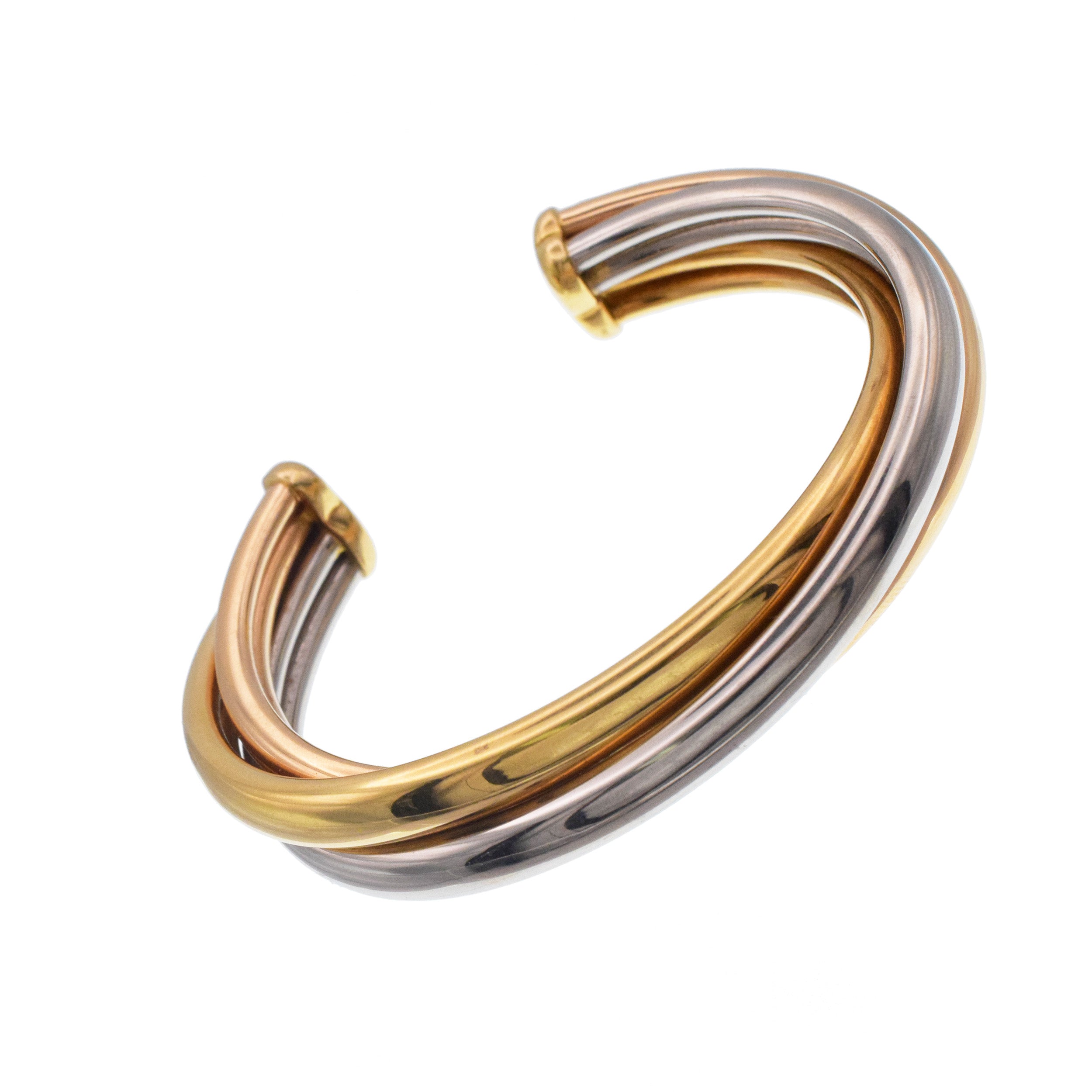 Cartier 'Trinity' 18k Tri-Tone Gold Cuff Bracelet