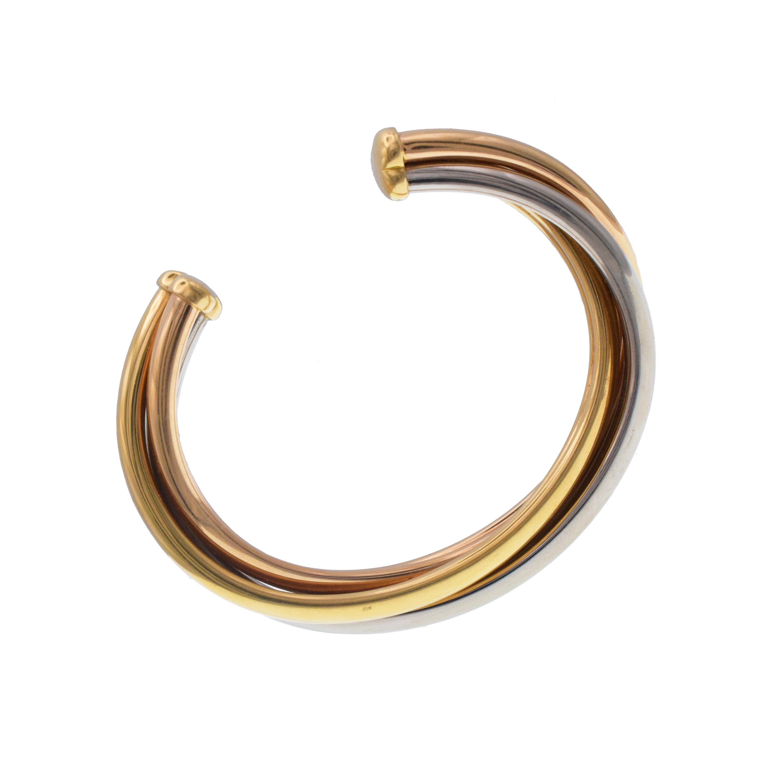Cartier 'Trinity' 18k Tri-Tone Gold Cuff Bracelet
