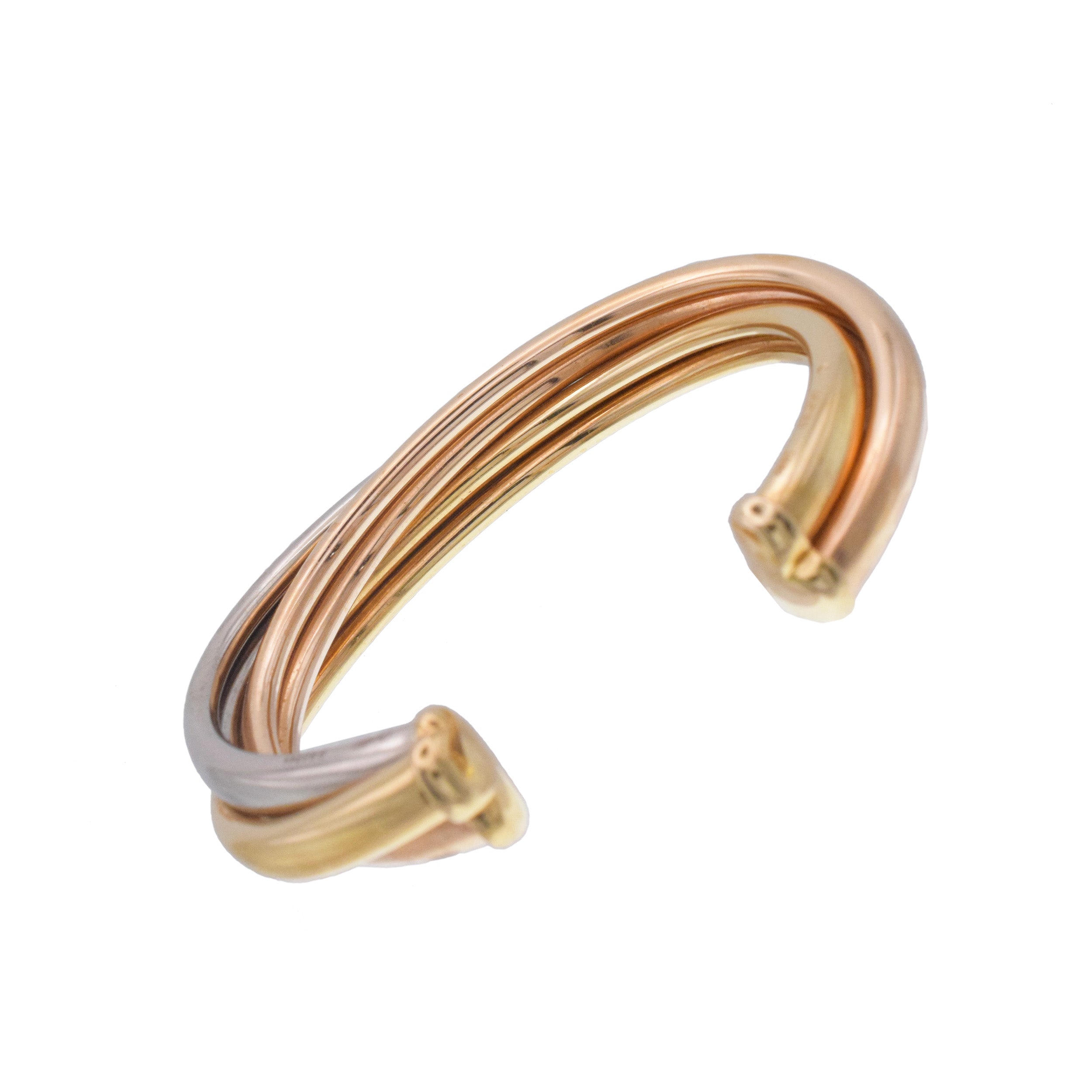 Cartier 'Trinity' 18k Tri-Tone Gold Cuff Bracelet