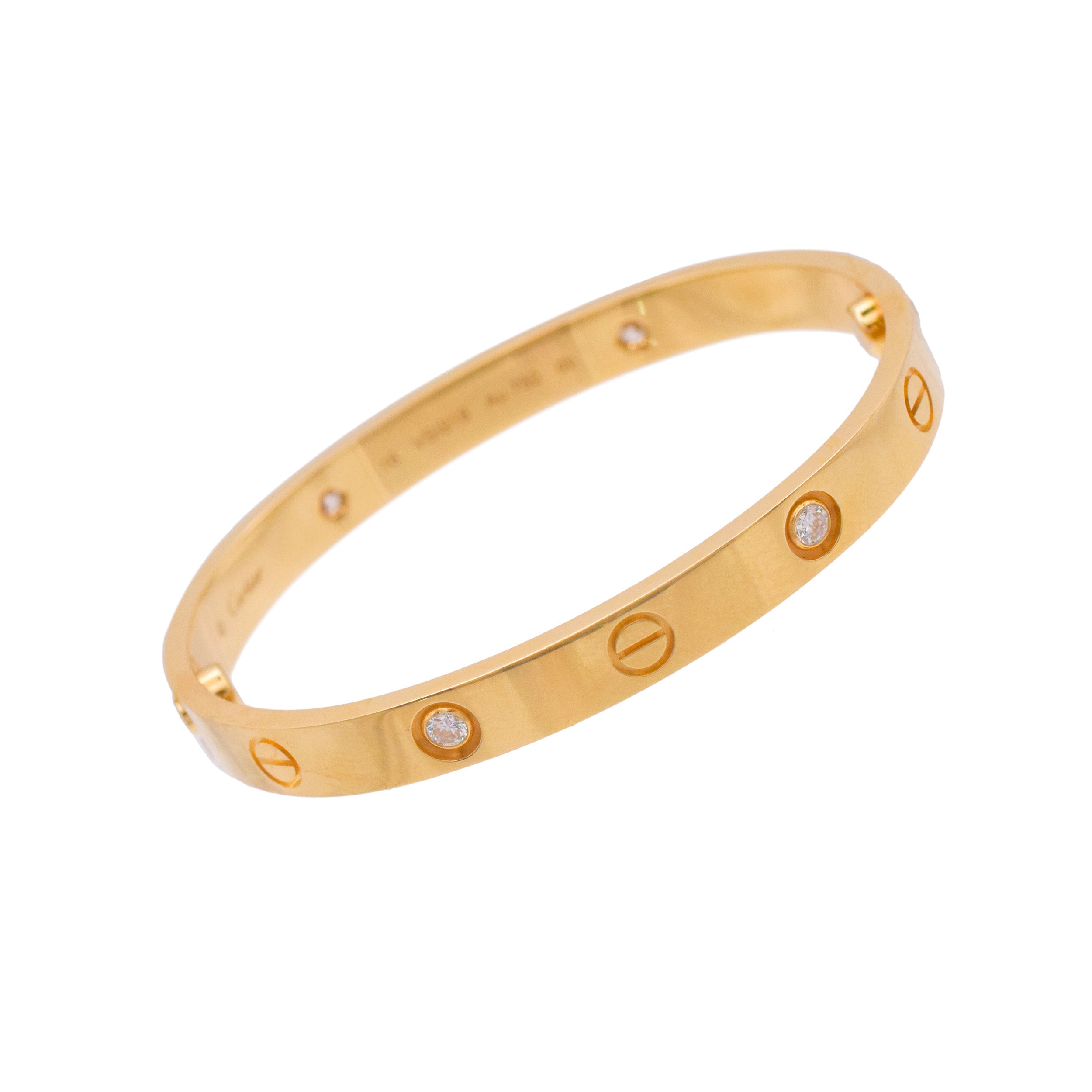 Cartier 4 Diamond 'Love' Bracelet in 18k Yellow Gold