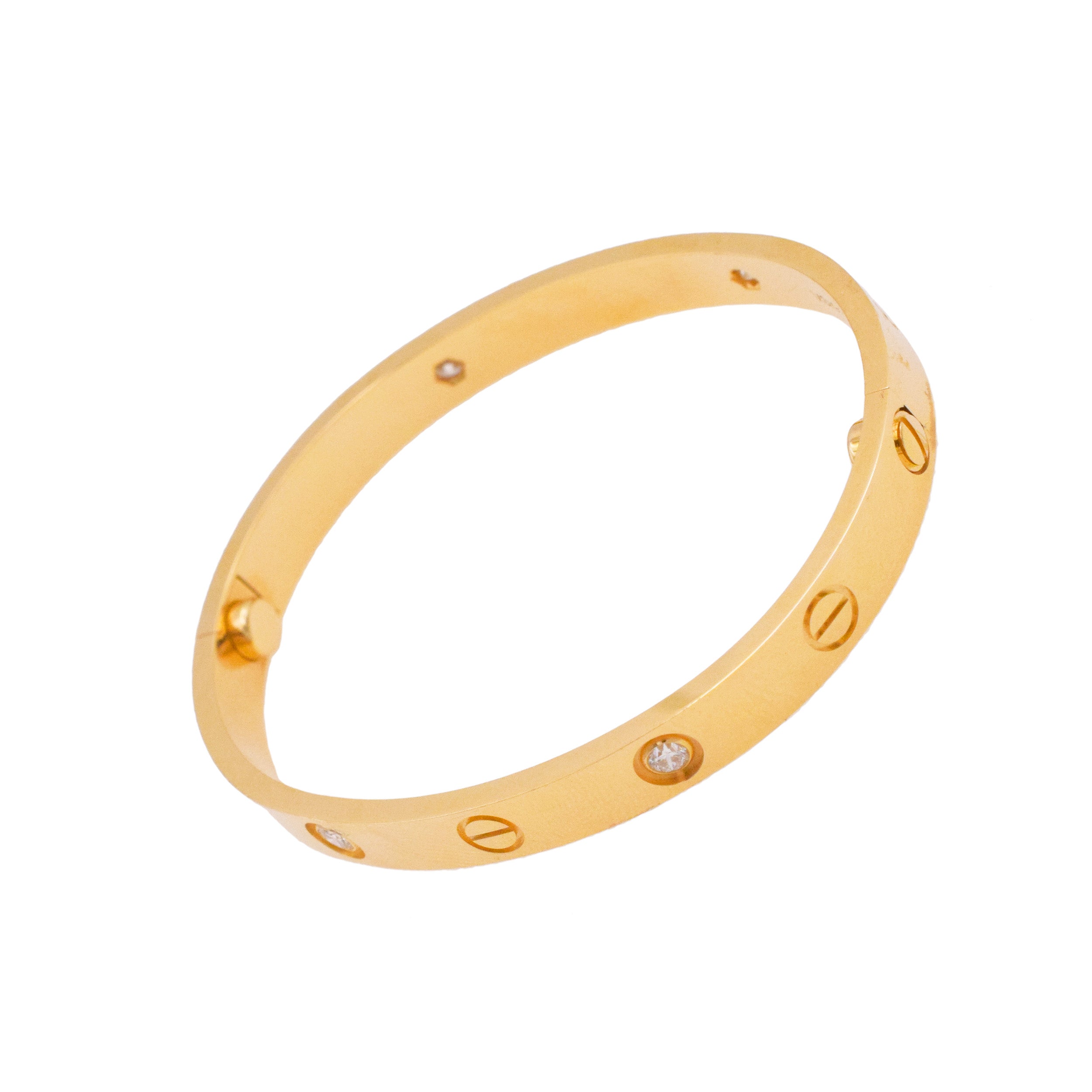 Cartier 4 Diamond 'Love' Bracelet in 18k Yellow Gold