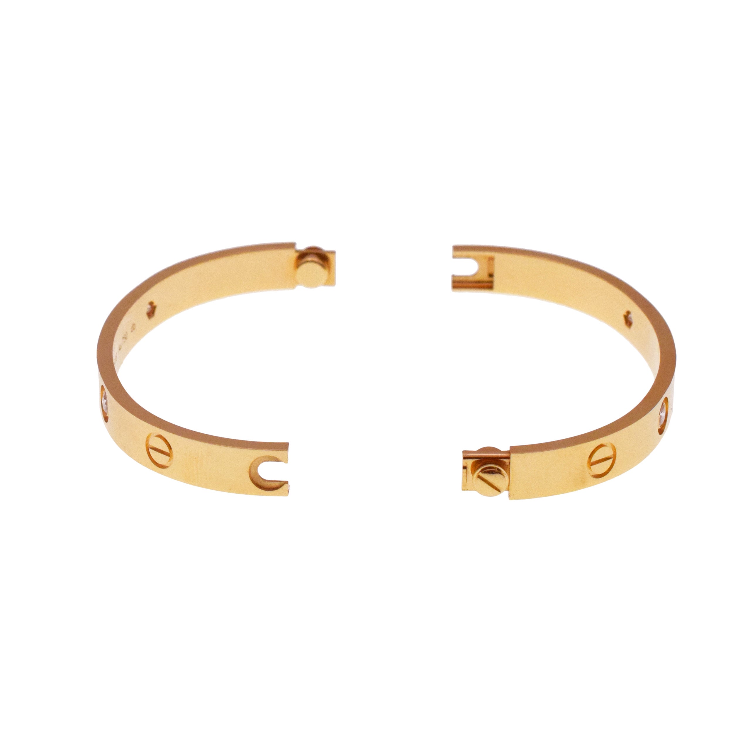 Cartier 4 Diamond 'Love' Bracelet in 18k Yellow Gold