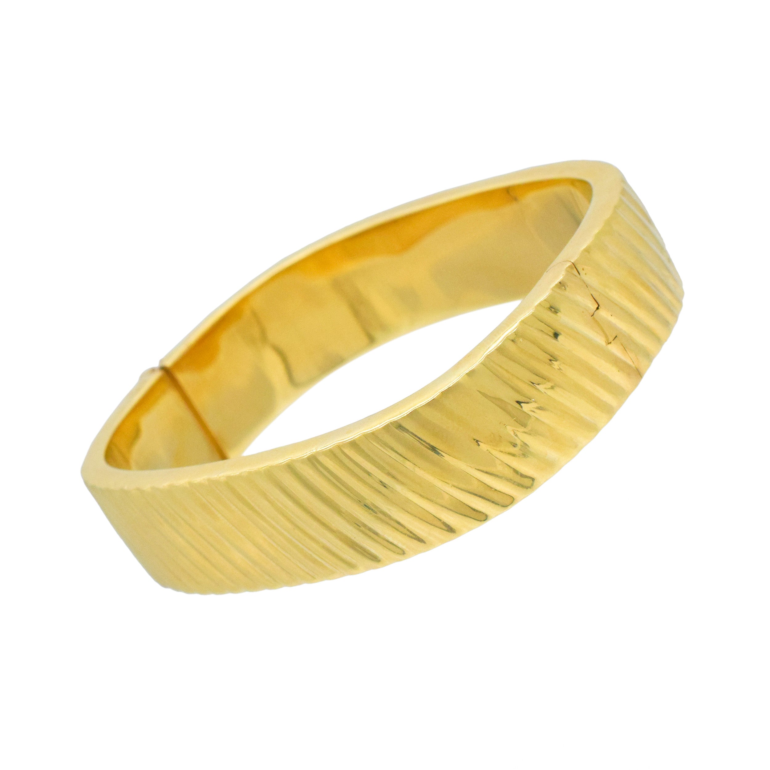 14k Yellow Gold Hinged Bangle Bracelet