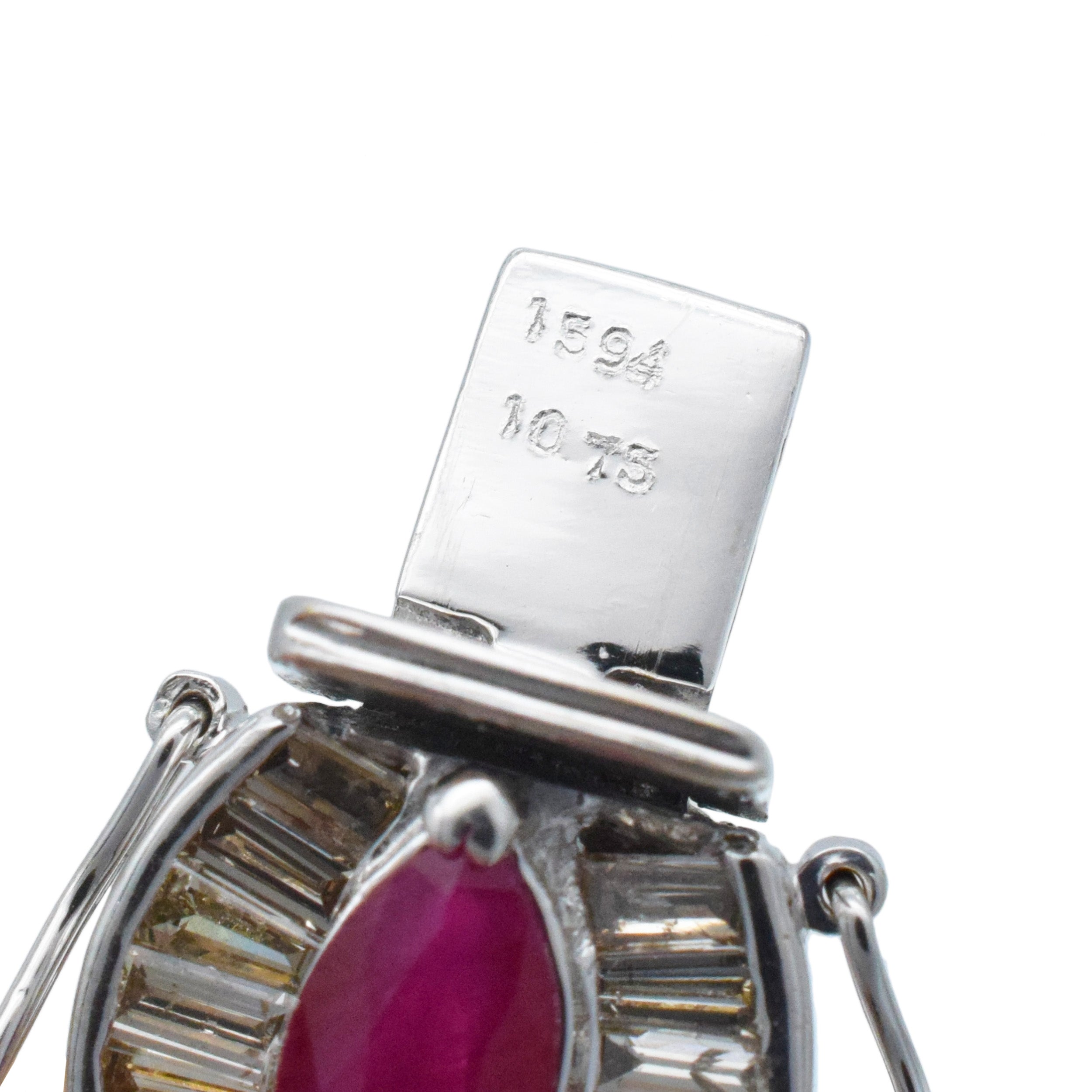 Ruby And Diamond Bracelet In 18k White Gold