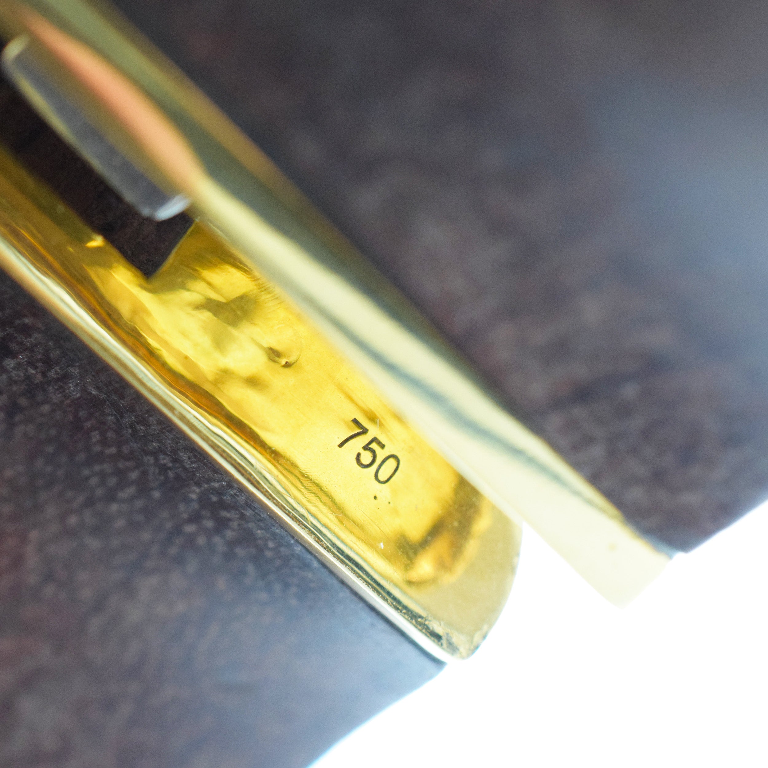 Citrine And 18k Yellow Gold, Wooden Wide Cuff Bracelet