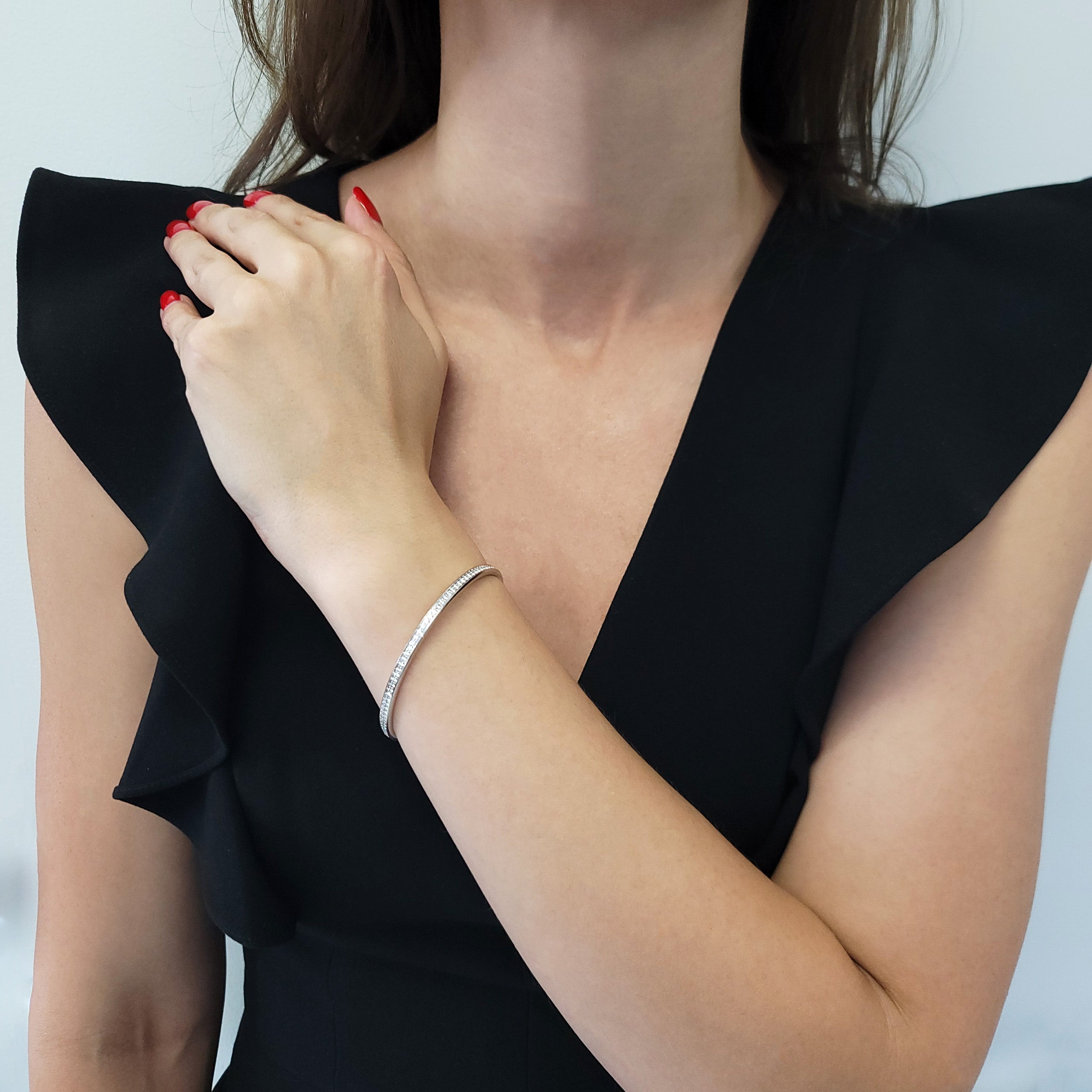 Cartier 2.00ct Diamond Bangle Bracelet In 18k White Gold