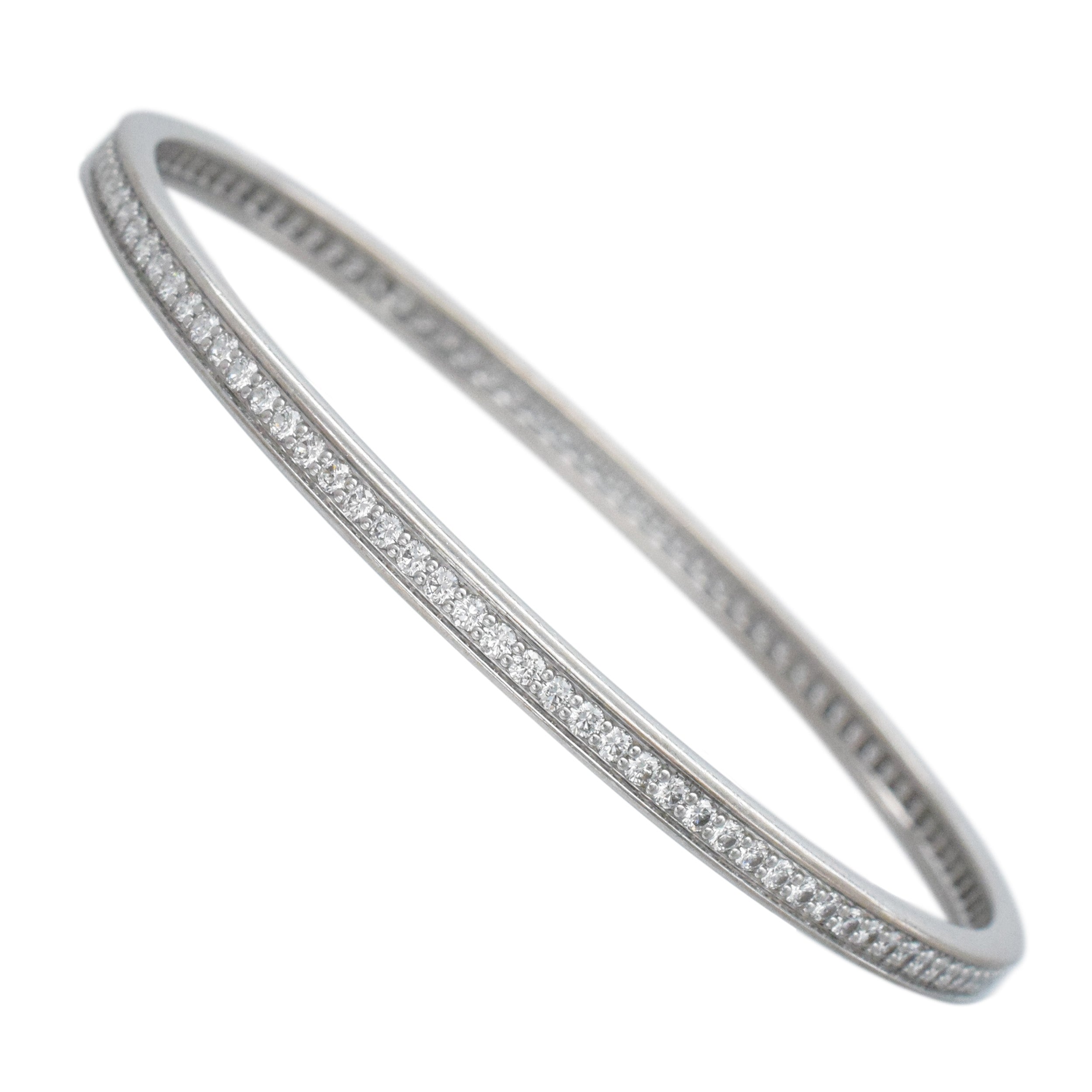Cartier 2.00ct Diamond Bangle Bracelet In 18k White Gold