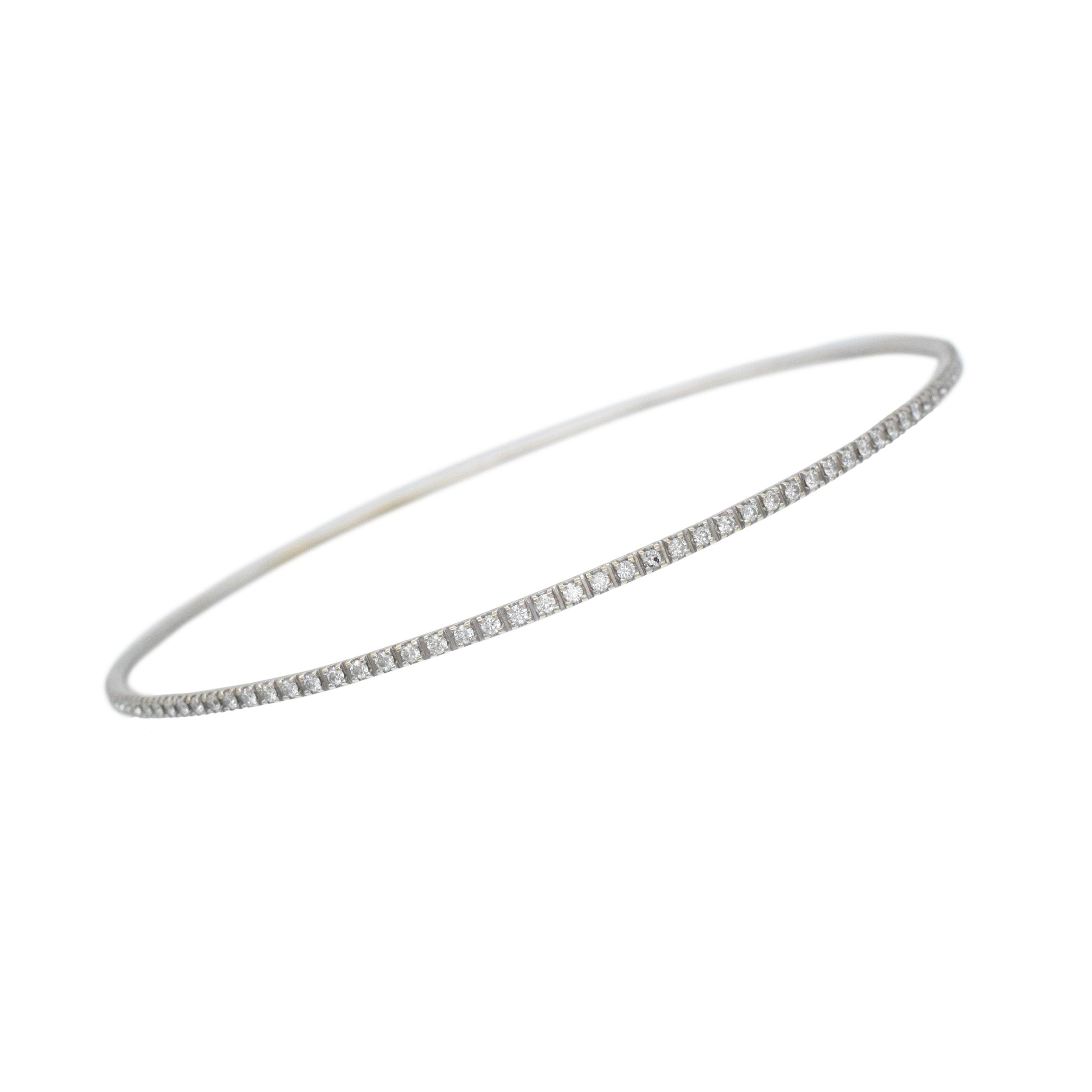 Tiffany & Co. Diamond Bangle Bracelet In 18k White Gold