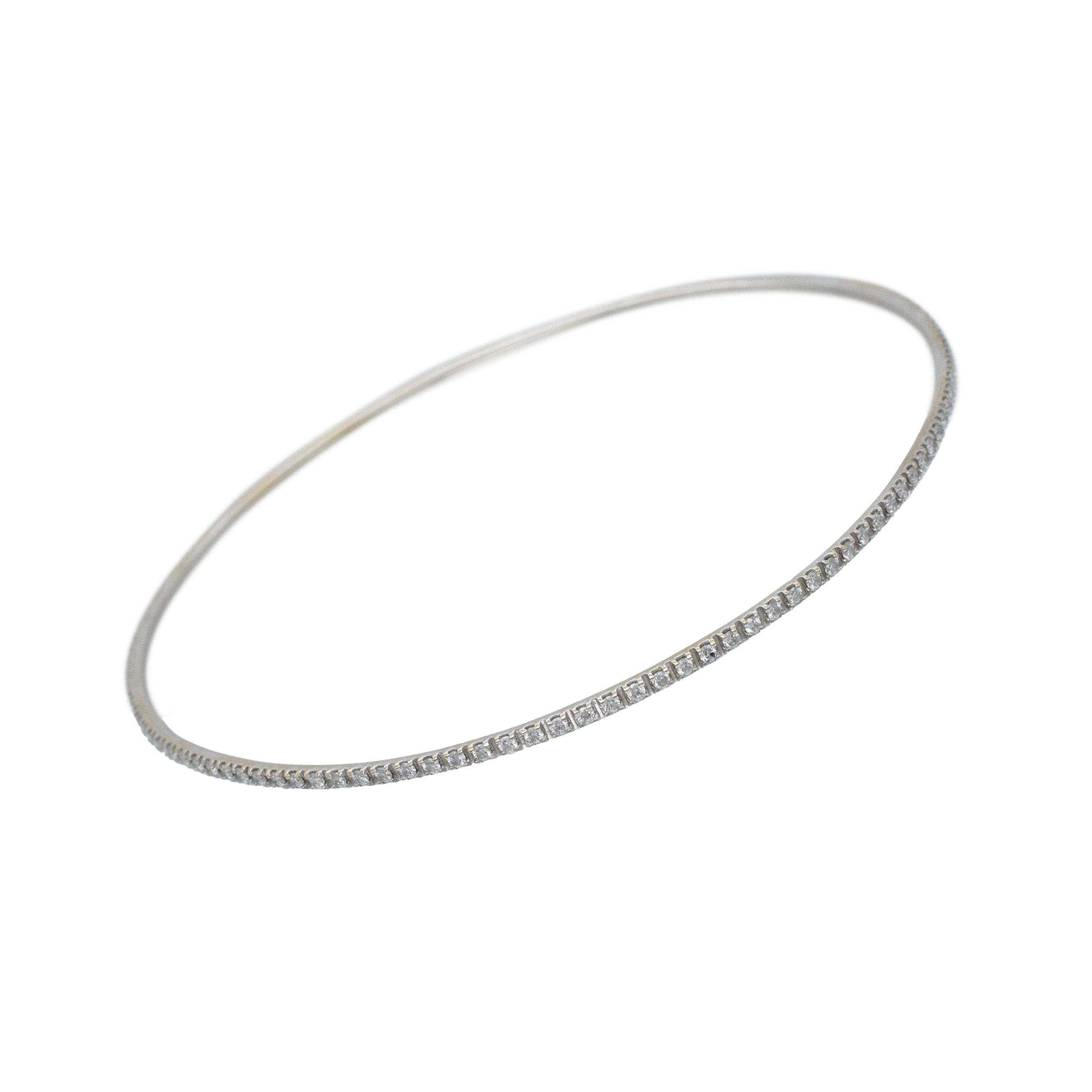 Tiffany & Co. Diamond Bangle Bracelet In 18k White Gold